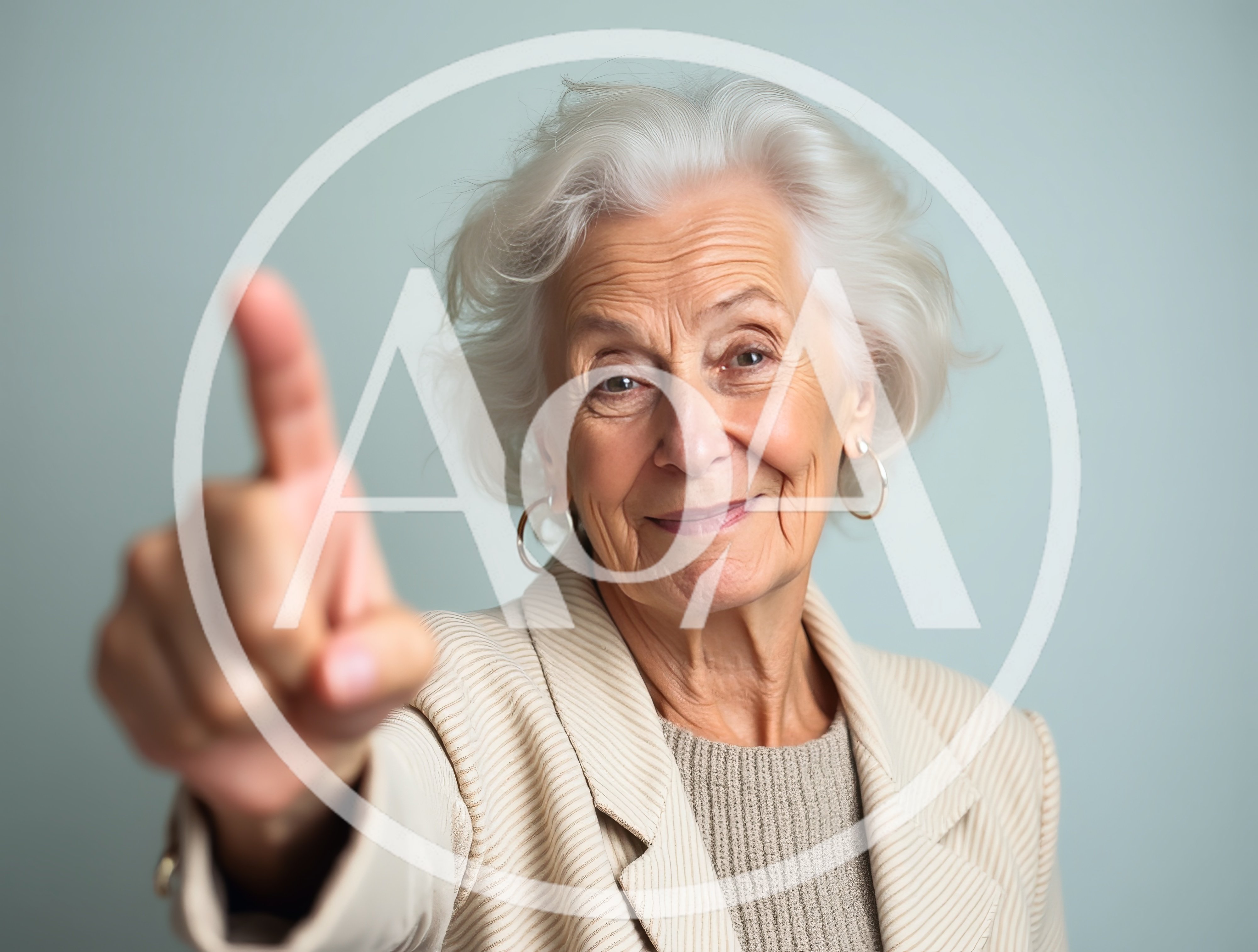 Senior Woman Pointing Finger At Camera