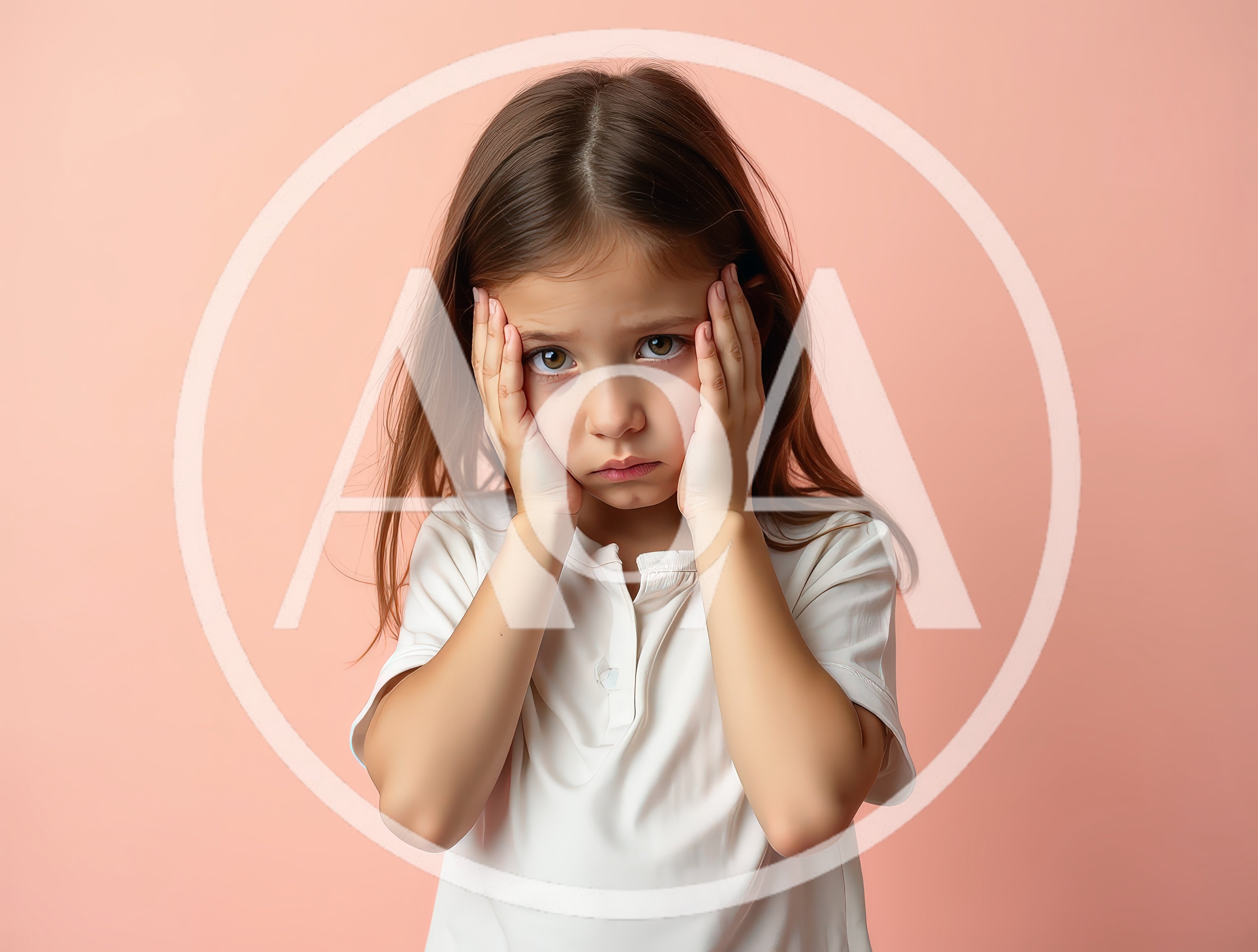 Sad Young Girl Holding Her Face