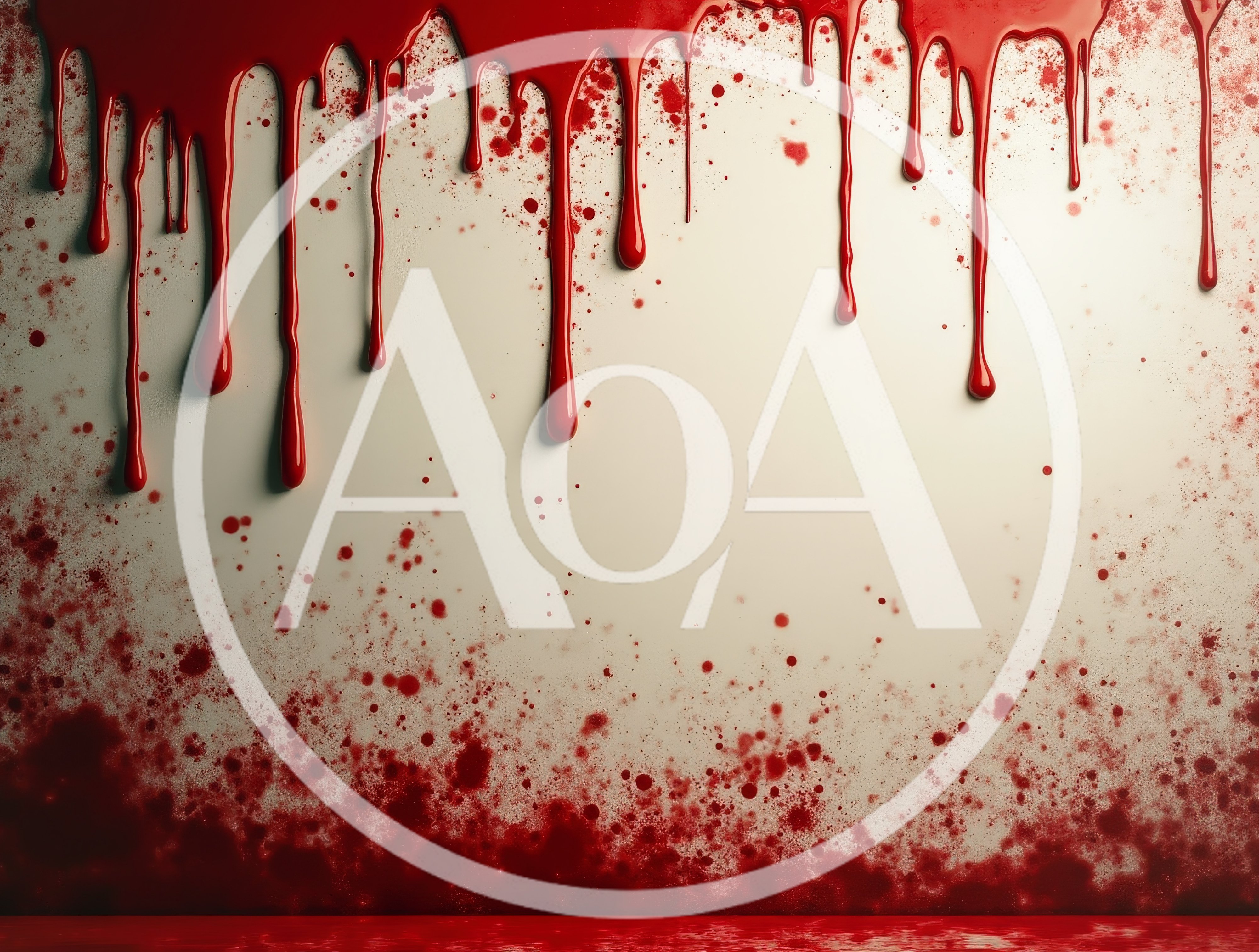 Red Paint Dripping Down A White Wall