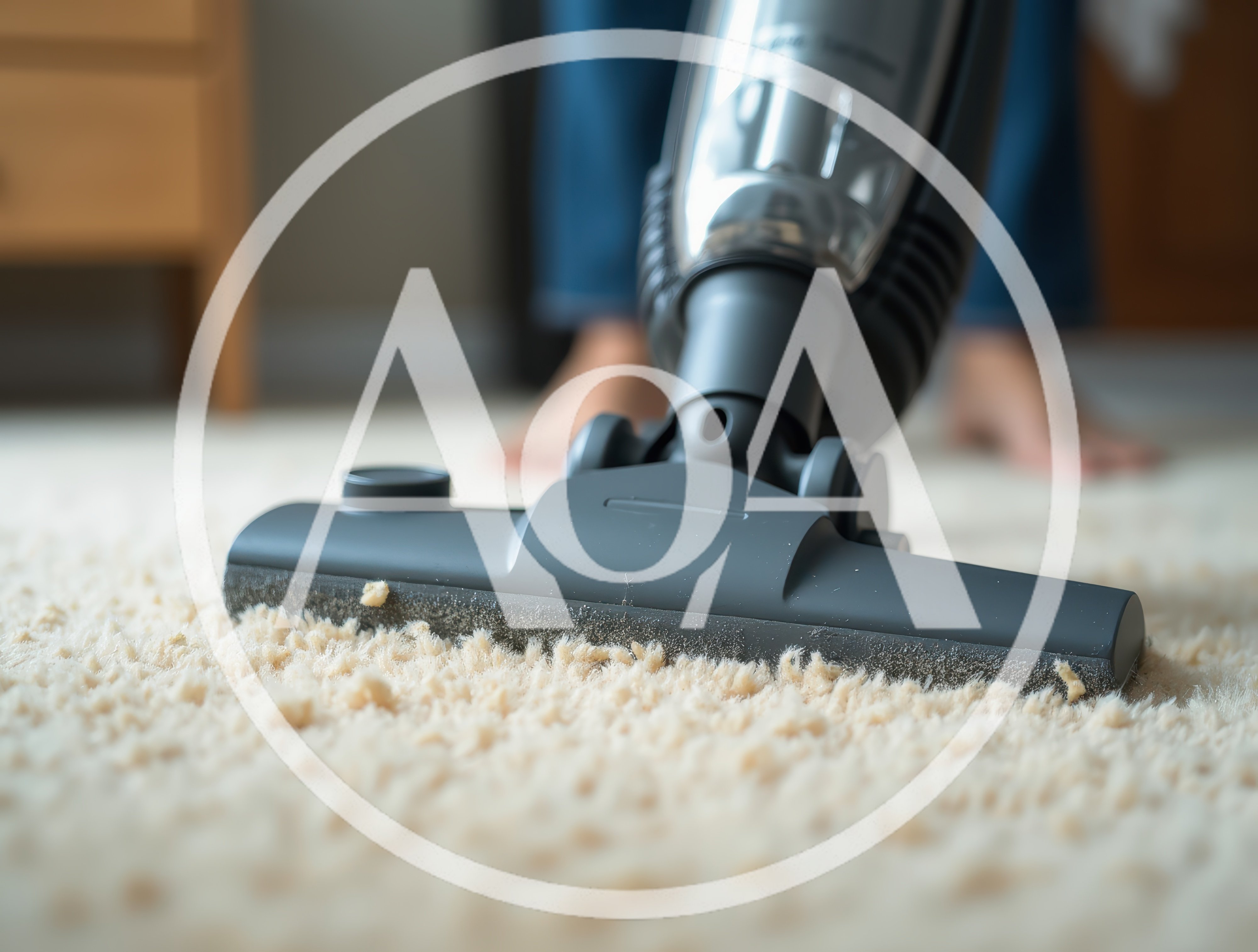 Person Vacuuming A Thick Shag Carpet