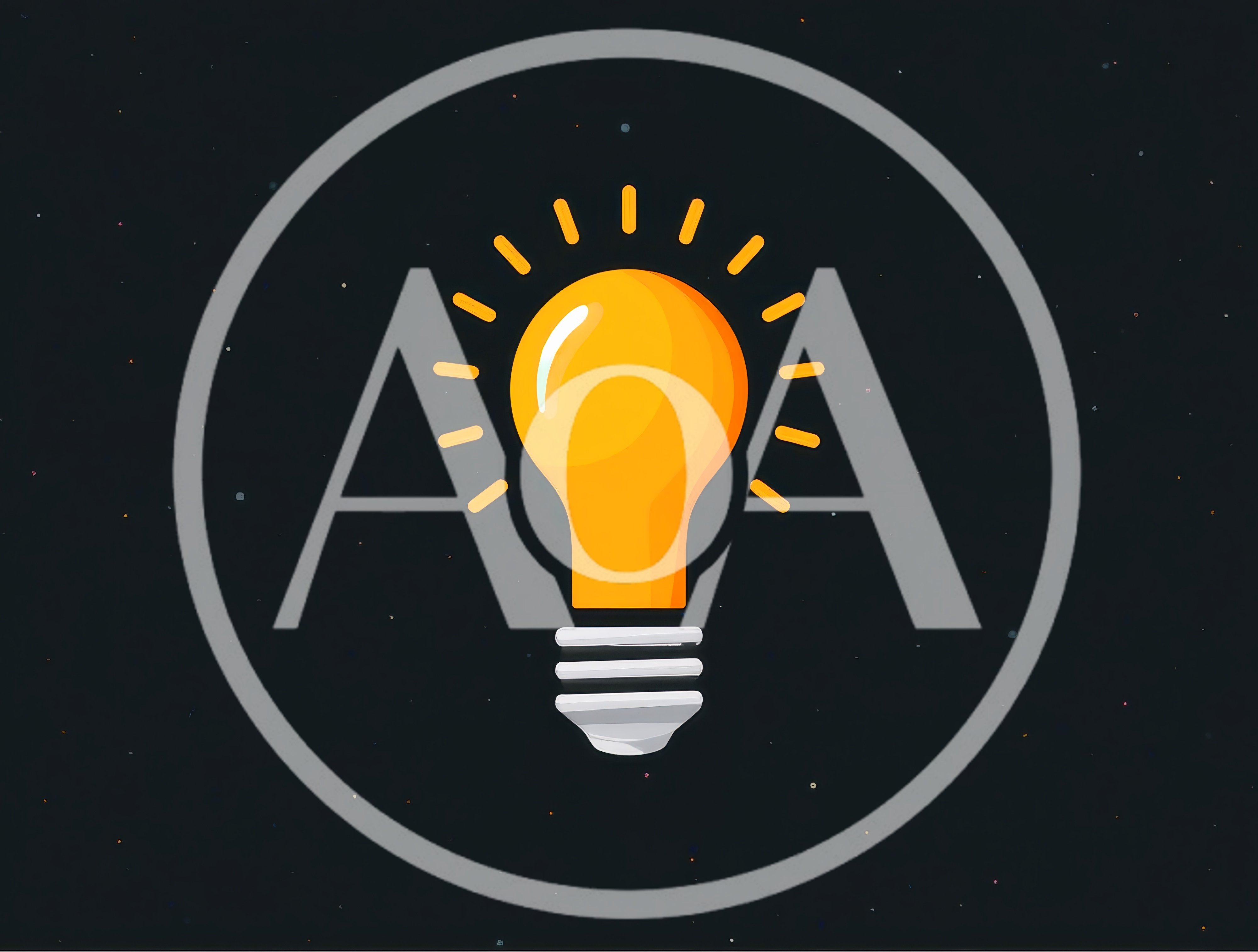 Glowing Yellow Light Bulb Icon On Dark Background