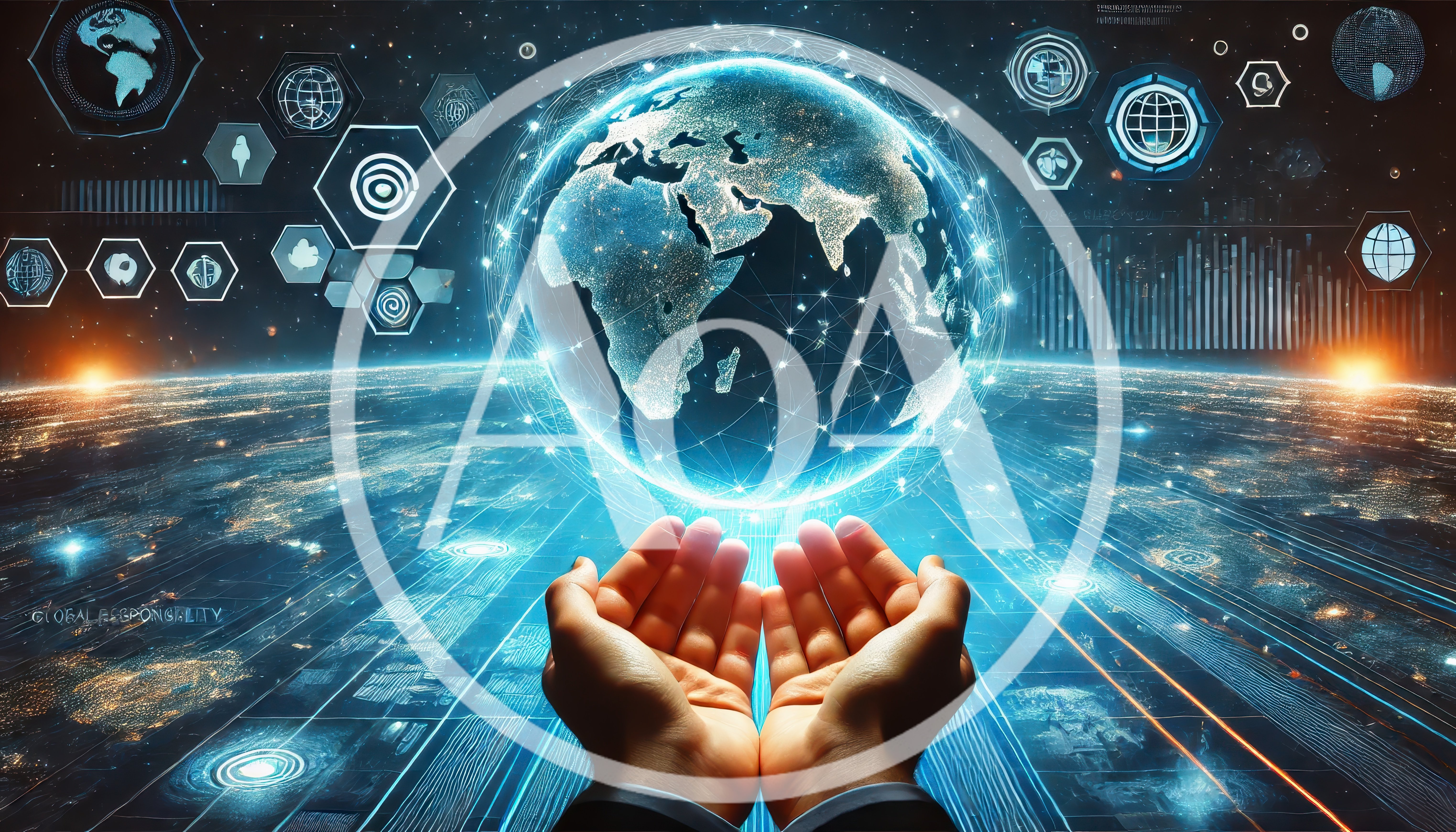 Digital Hands Holding A Glowing Global Network Globe