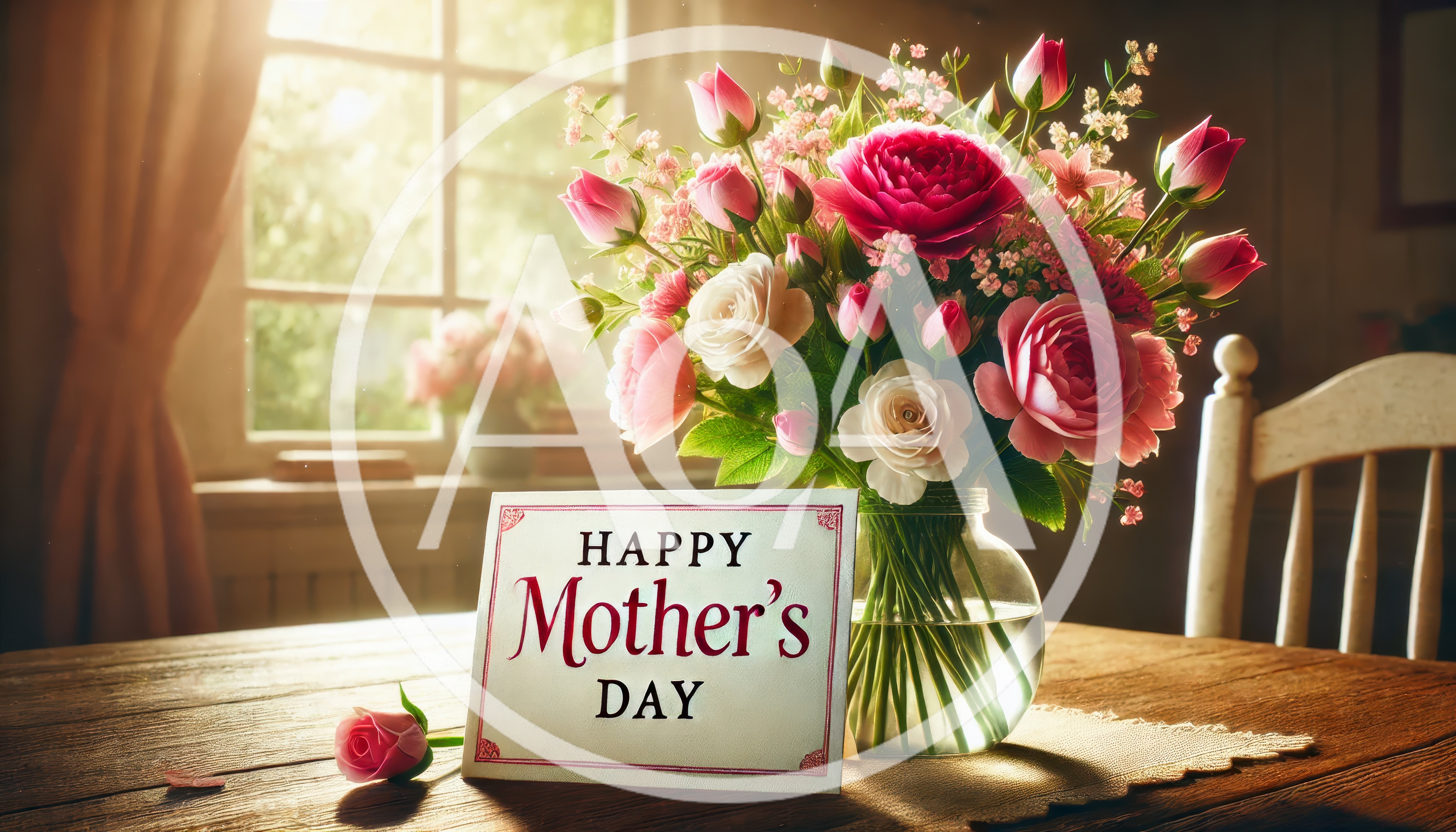 Mother's Day Greeting Card With Floral Bouquet
