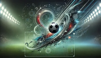 Abstract Soccer Ball With Dynamic Energy Trails
