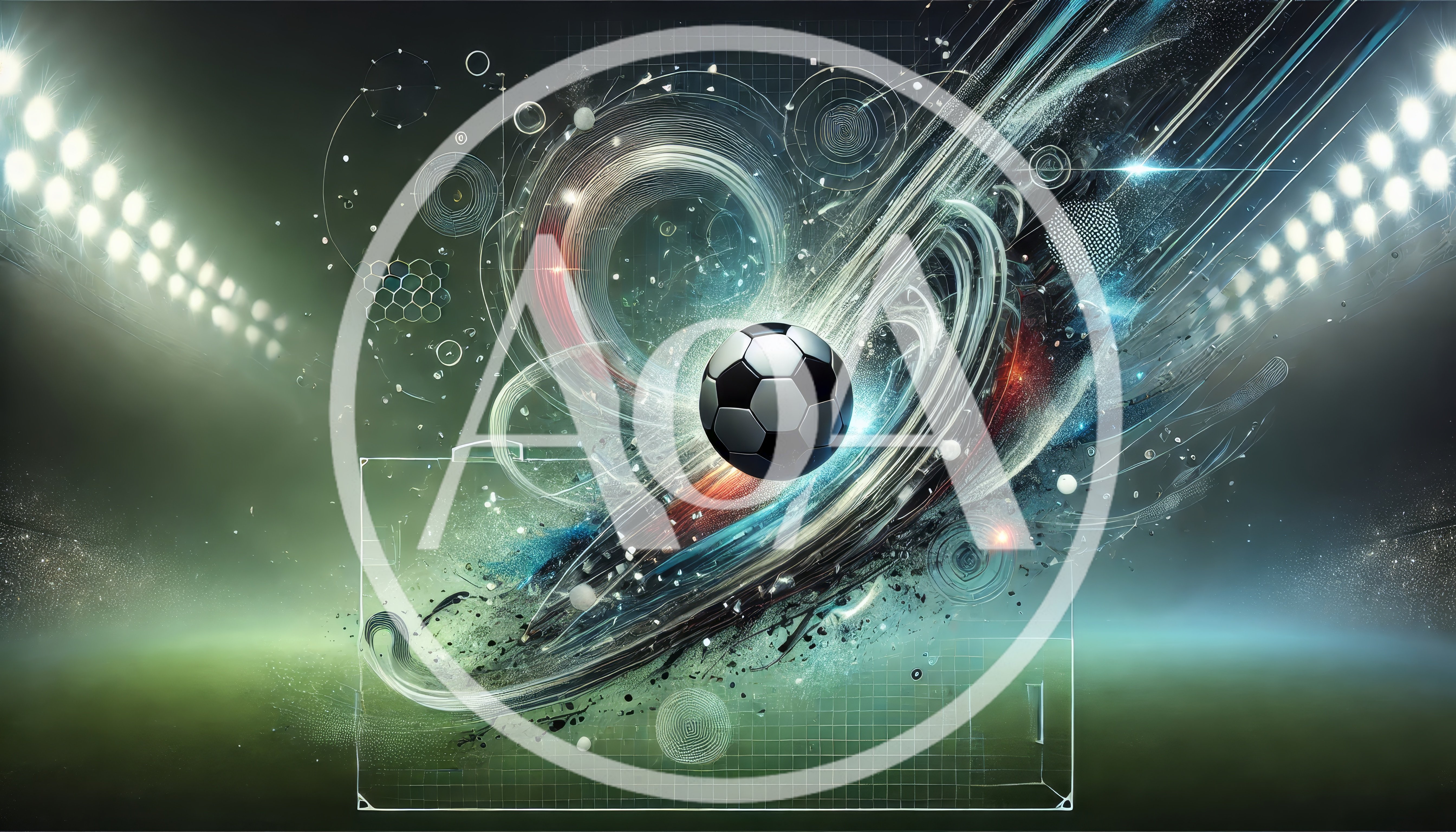 Abstract Soccer Ball With Dynamic Energy Trails