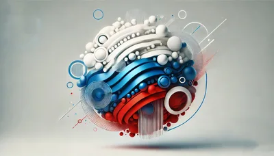 Abstract 3D Sphere With Russian Flag Colors