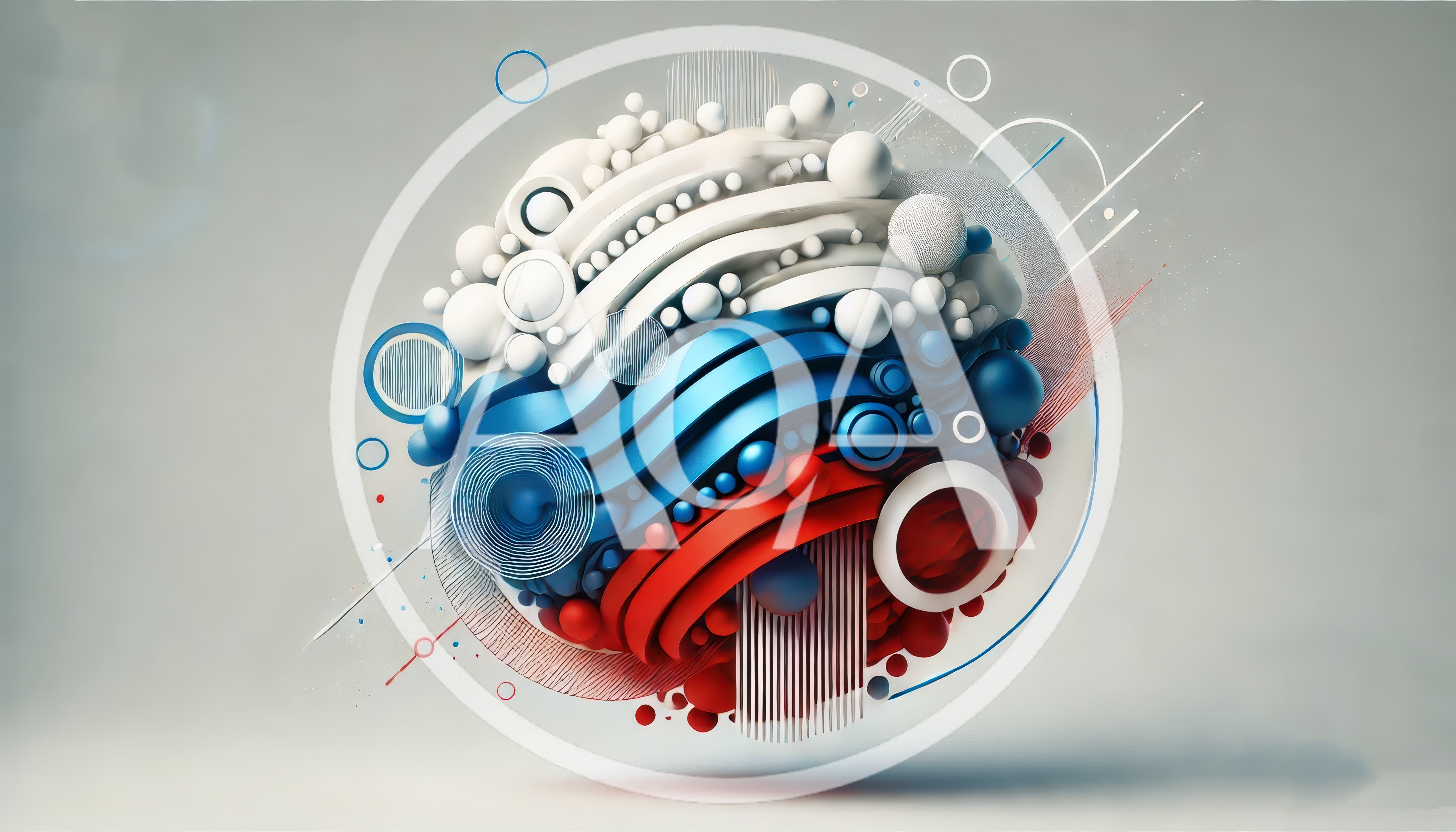 Abstract 3D Sphere With Russian Flag Colors