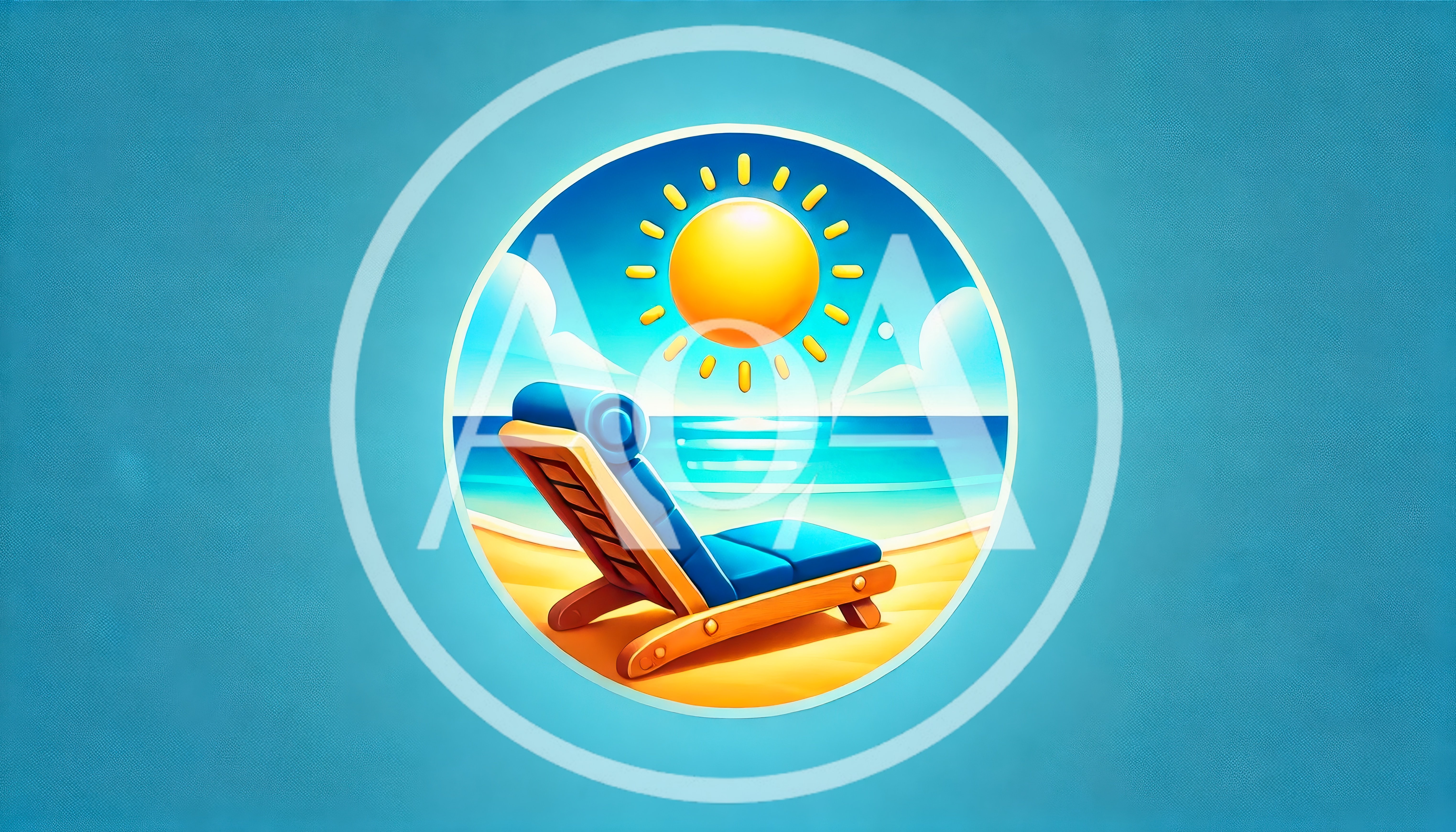 Stylized Beach Lounge Chair Under Bright Summer Sun