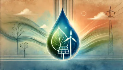 Sustainable Energy Concept With Water Drop And Renewables