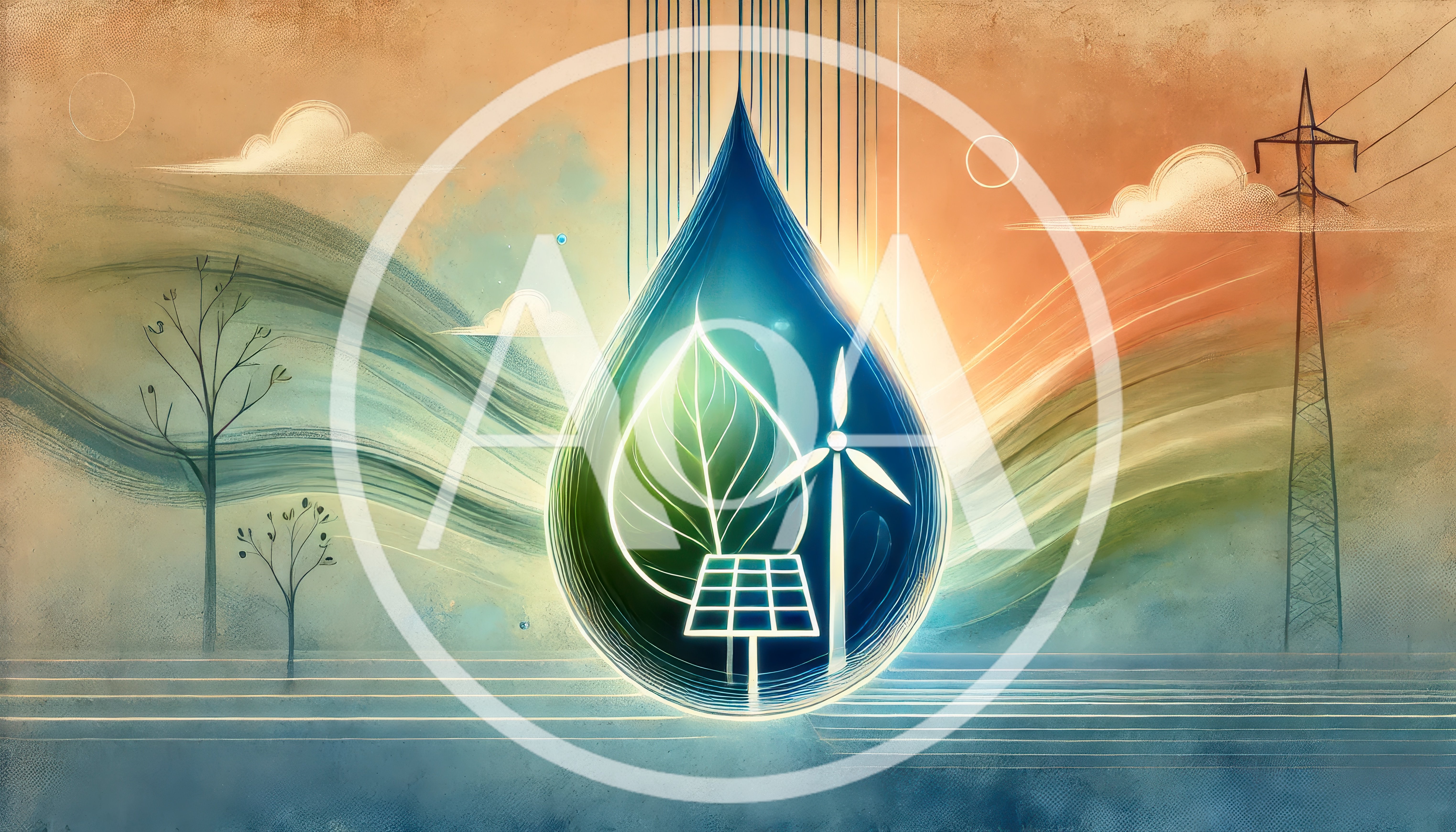 Sustainable Energy Concept With Water Drop And Renewables