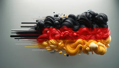 Abstract 3D German Flag With Motion Blur Effect