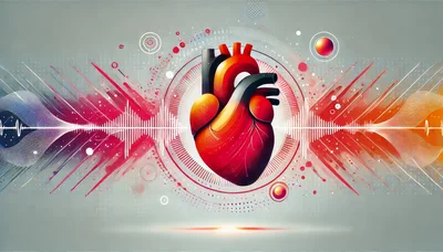 Stylized Human Heart With Digital Pulse Waveform
