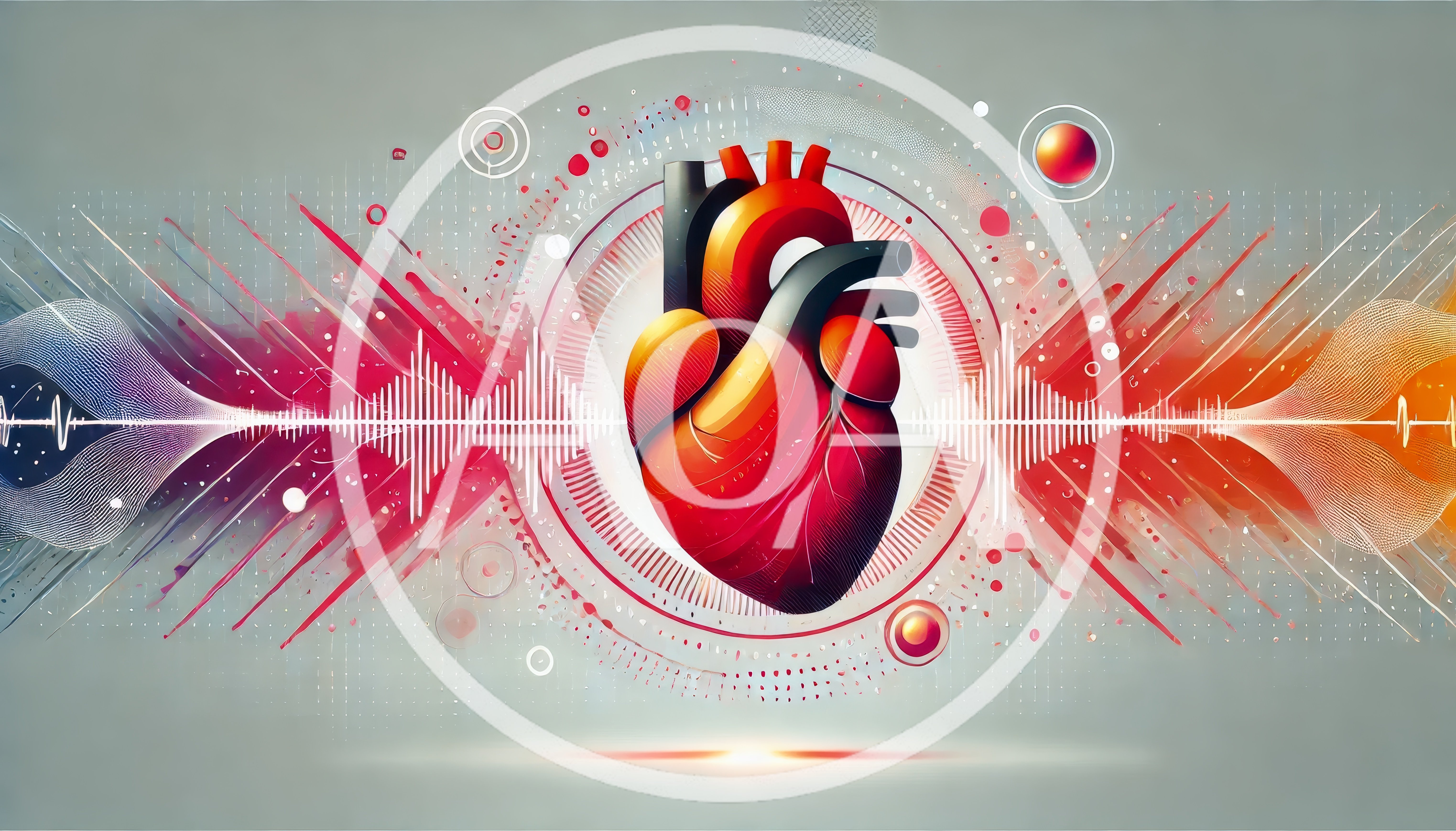 Stylized Human Heart With Digital Pulse Waveform