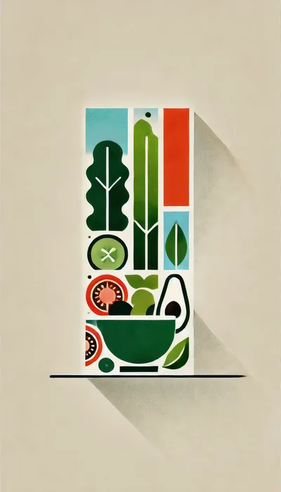 Minimalist Flat Design Illustration Of Fresh Salad Ingredients