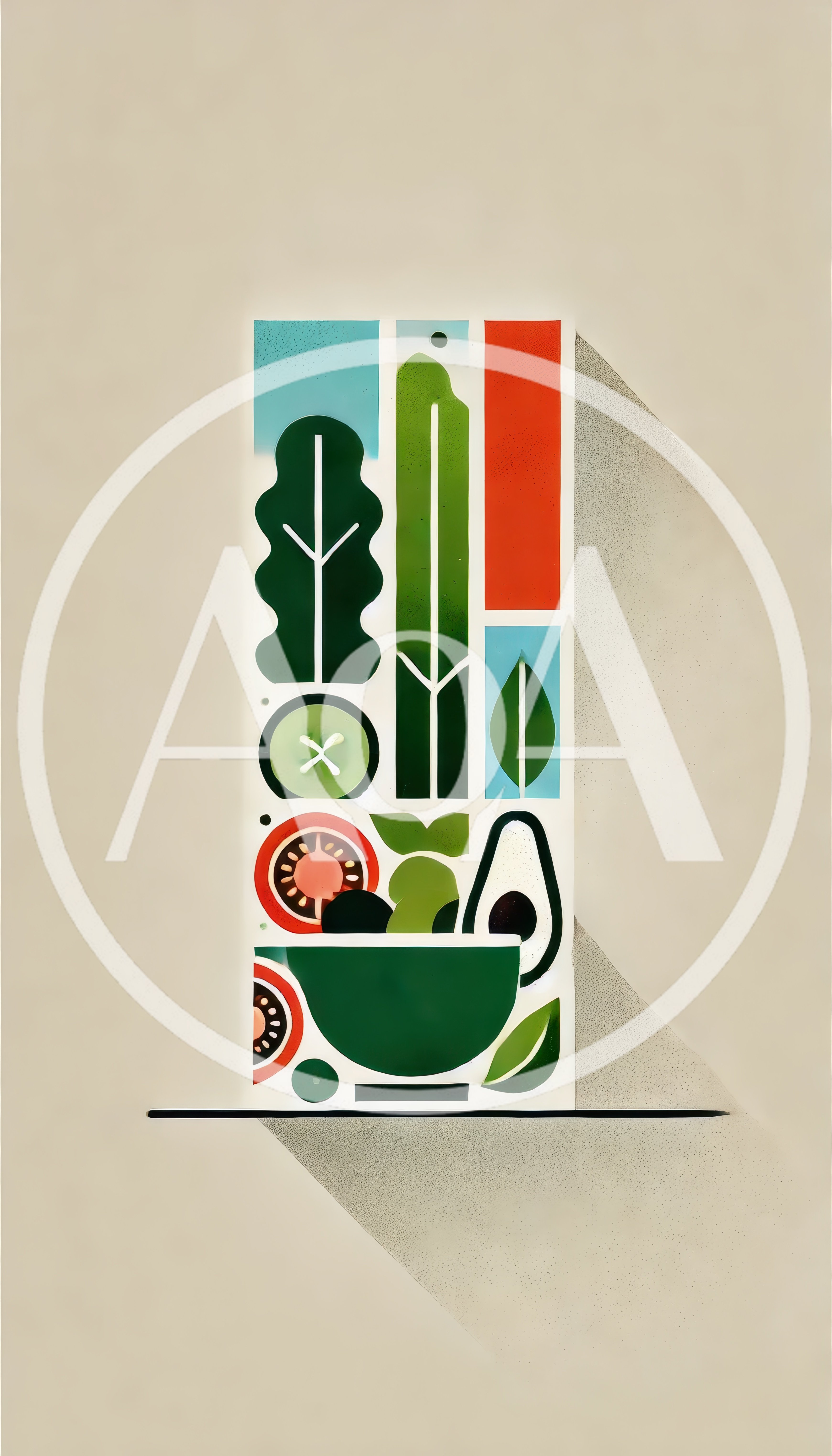 Minimalist Flat Design Illustration Of Fresh Salad Ingredients