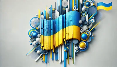Abstract 3D Ukrainian Flag Composition