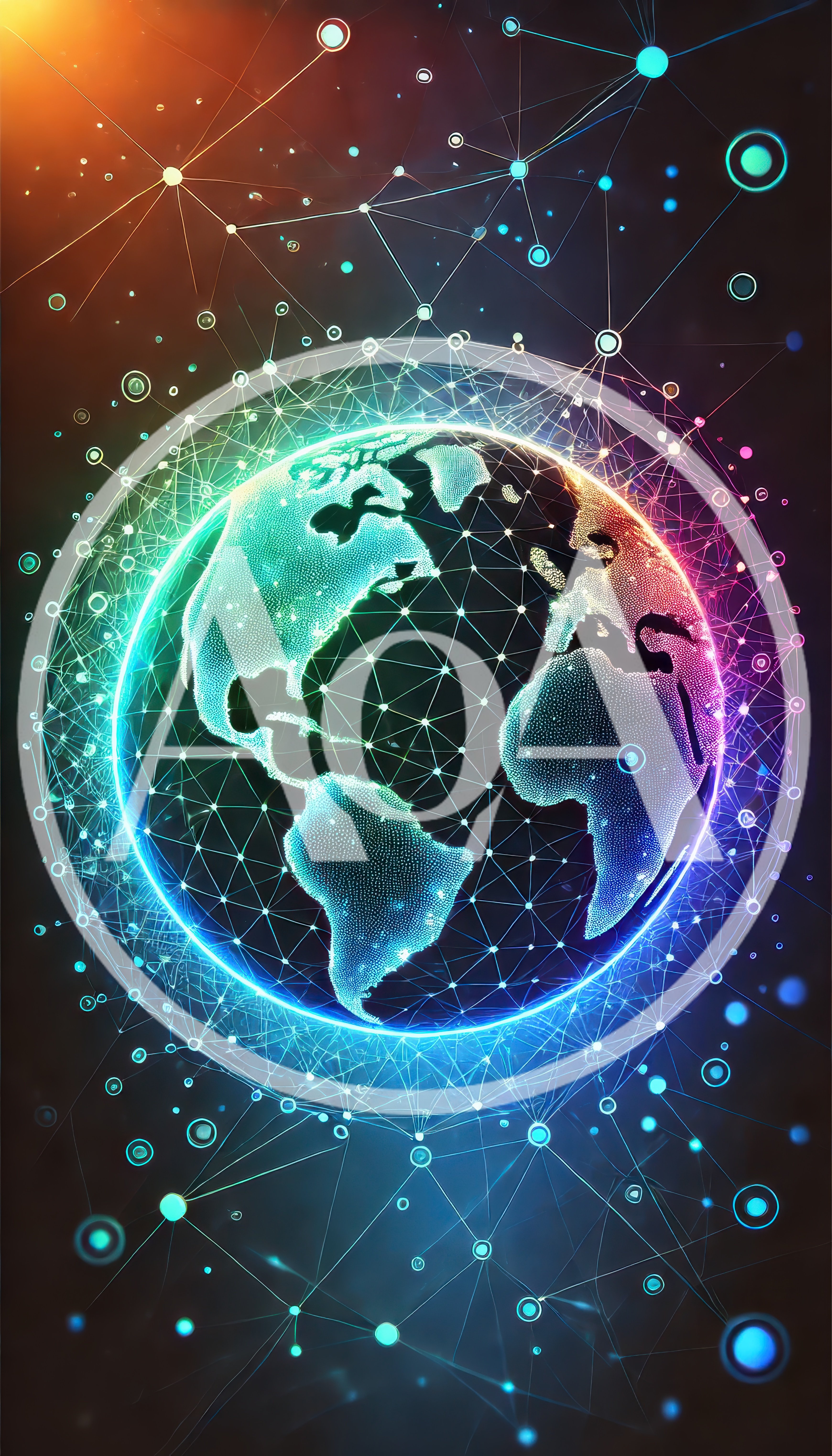 Digital Earth Globe With Global Network Connectivity