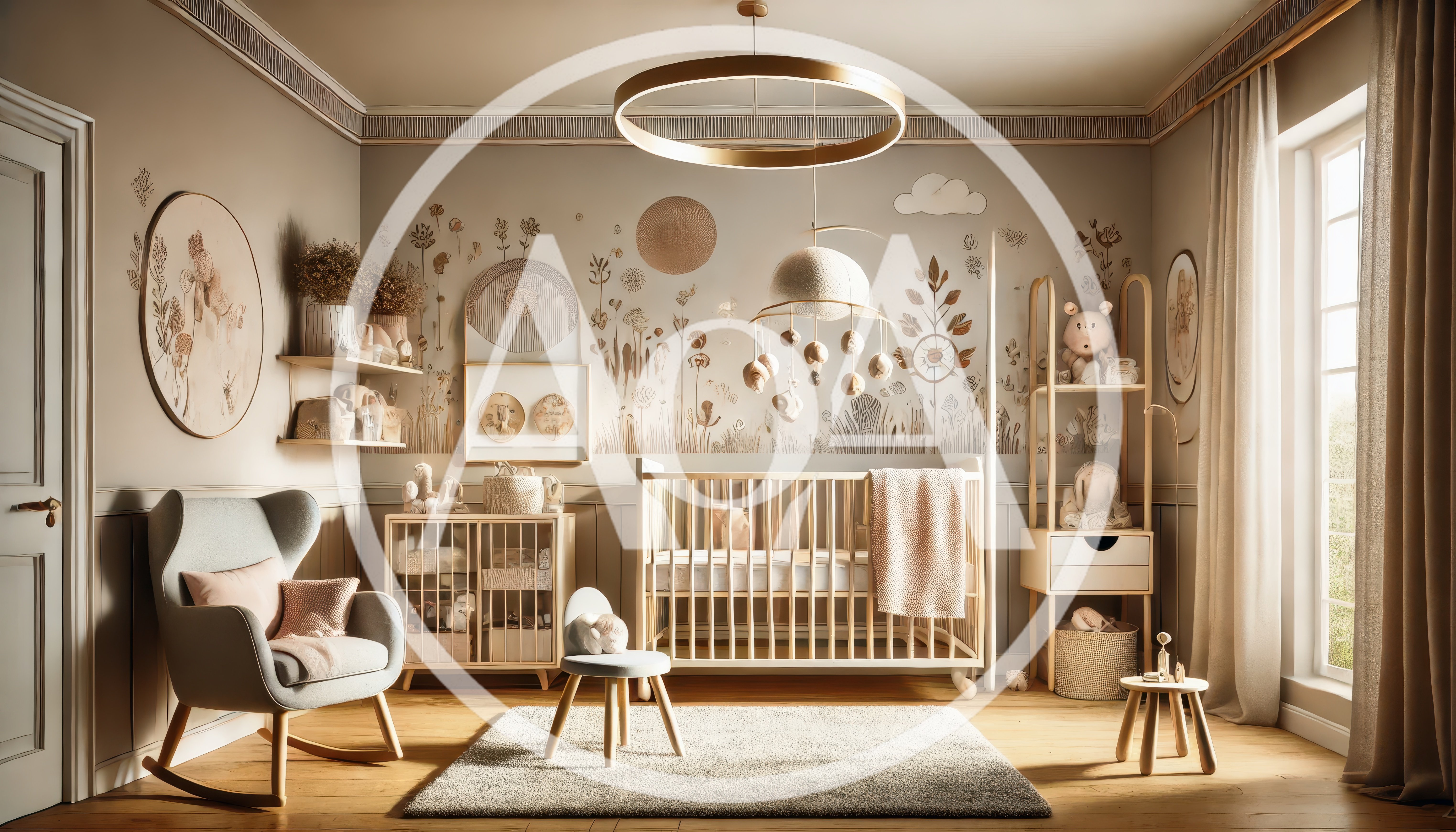 Modern Neutral Nursery With Crib And Rocking Chair