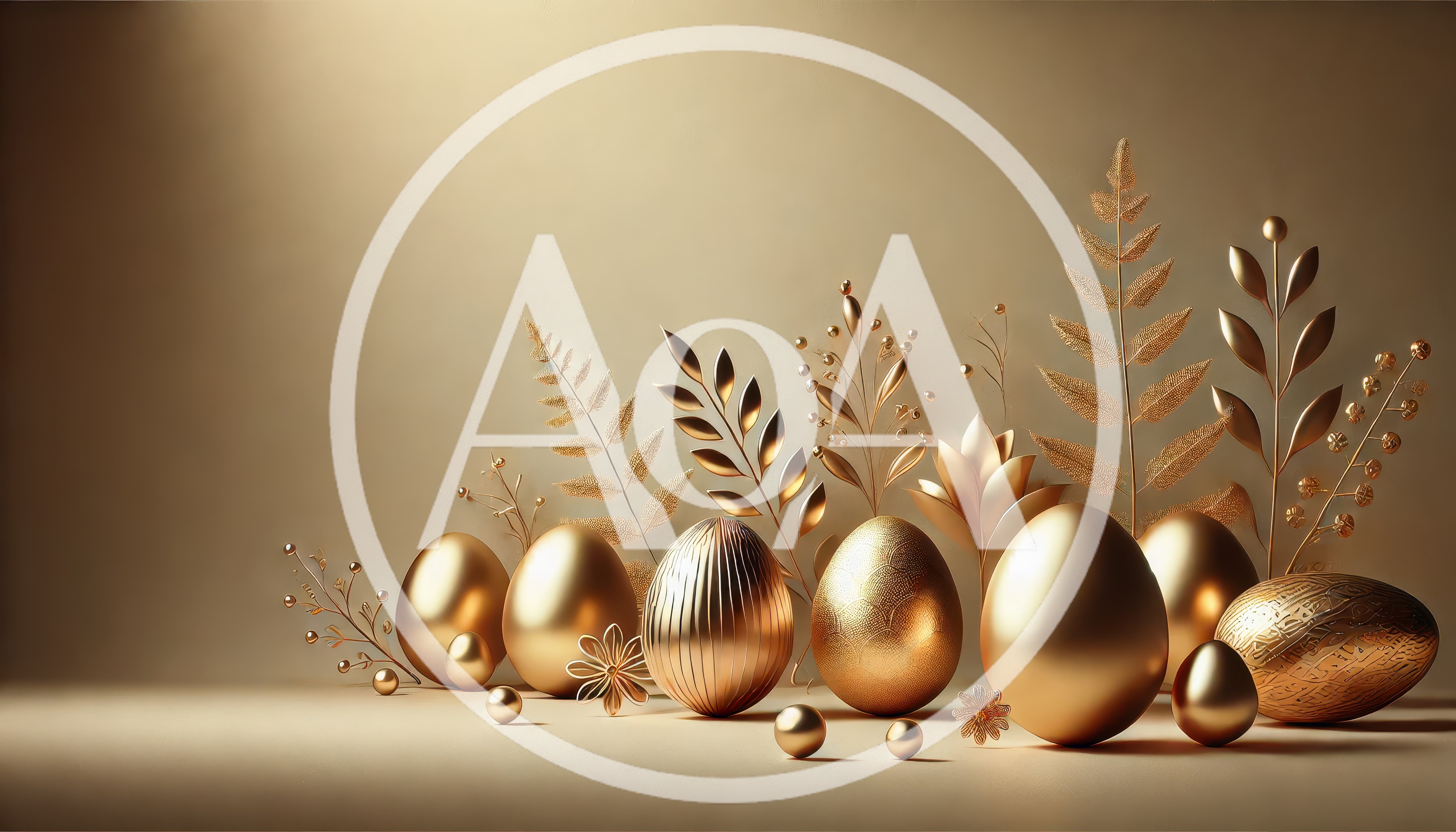 Golden Easter Eggs With Metallic Foliage Decor