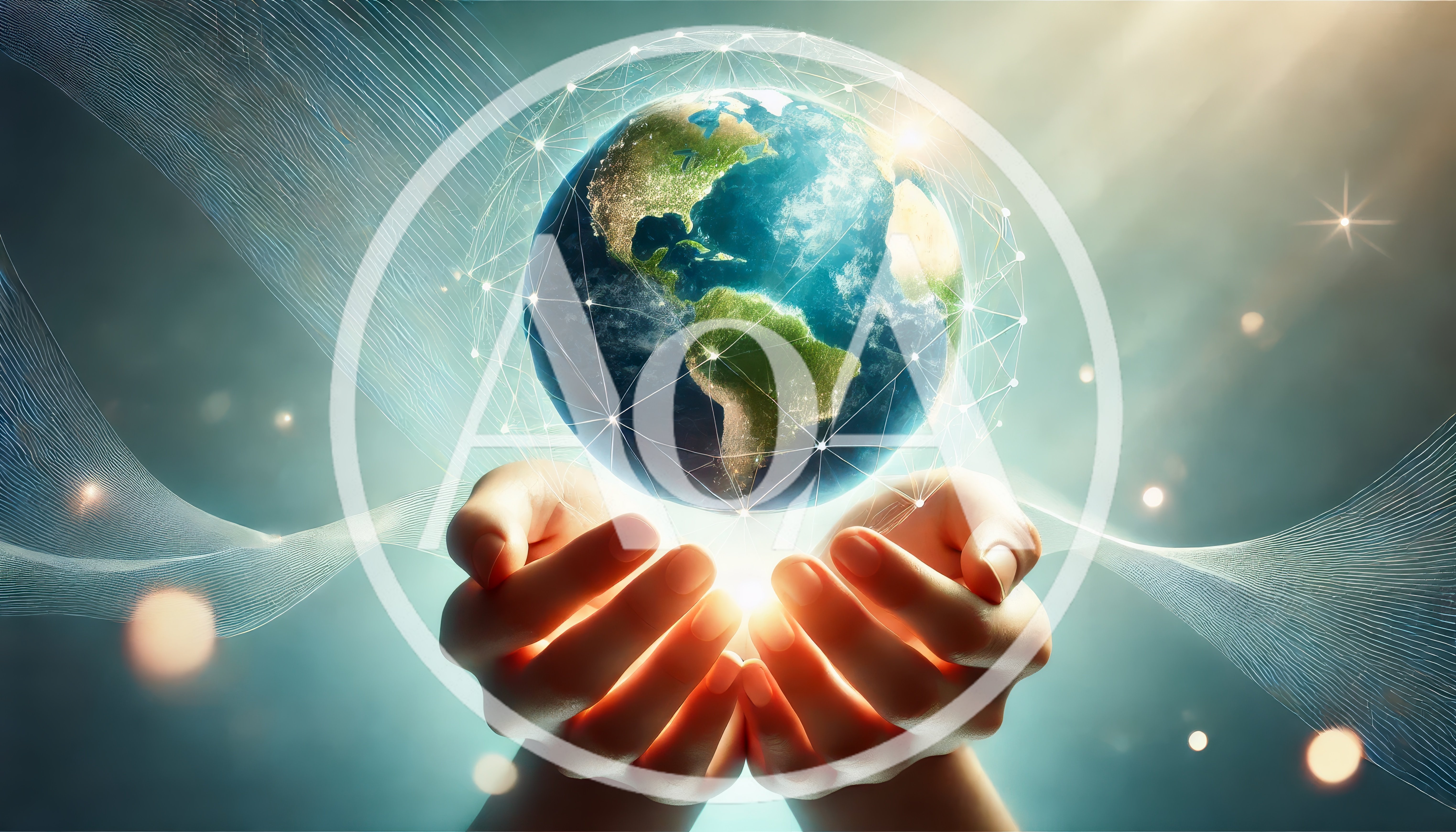 Human Hands Holding A Glowing Digital Earth Globe