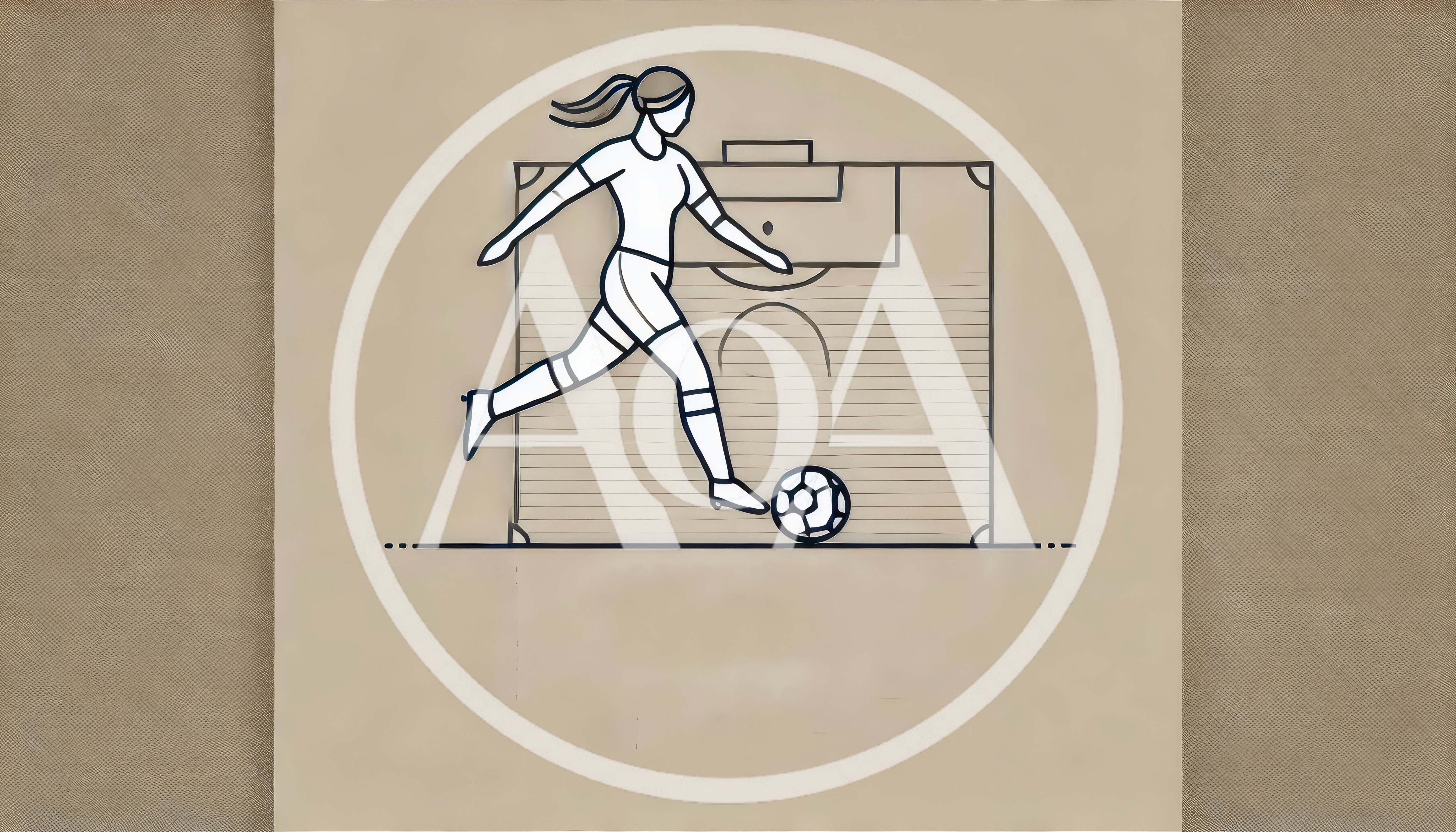 Minimalist Line Art Illustration Of A Female Soccer Player