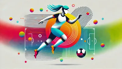 Abstract Illustration Of A Female Soccer Player Running