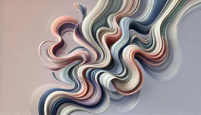 Abstract Flowing Multicolored 3D Ribbon Waves