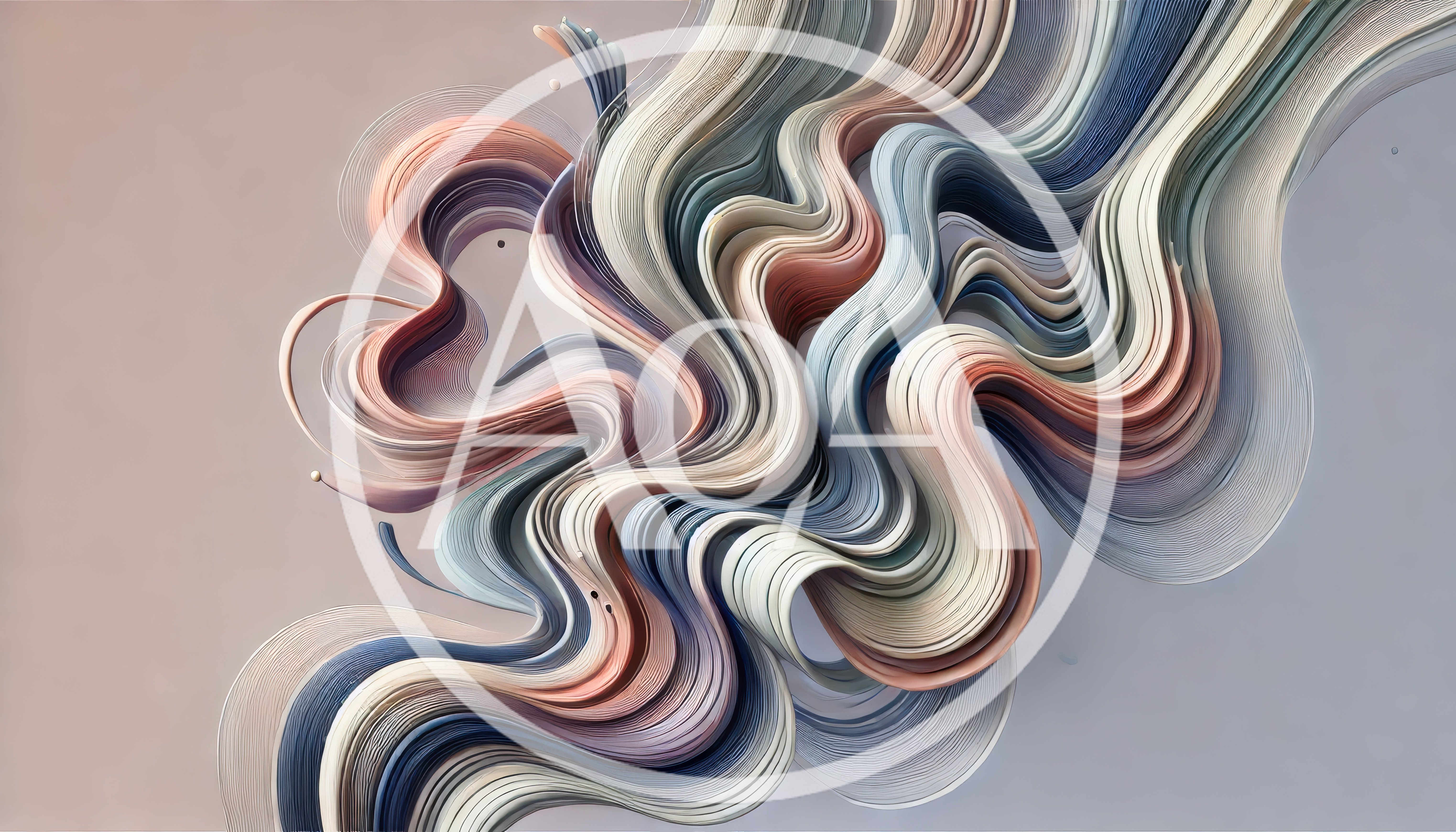 Abstract Flowing Multicolored 3D Ribbon Waves