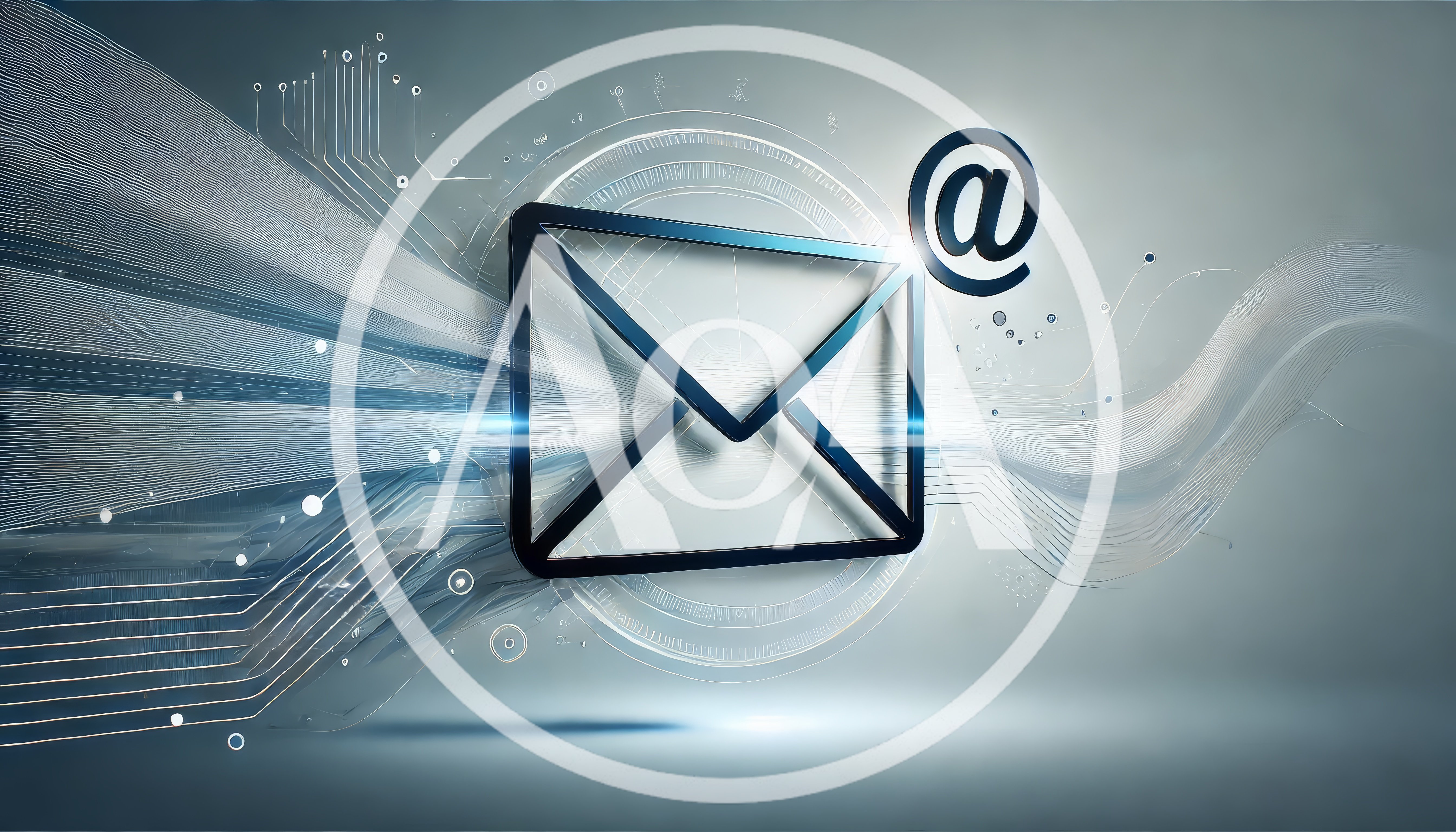 Digital Email Icon With Circuit Board Data Flow