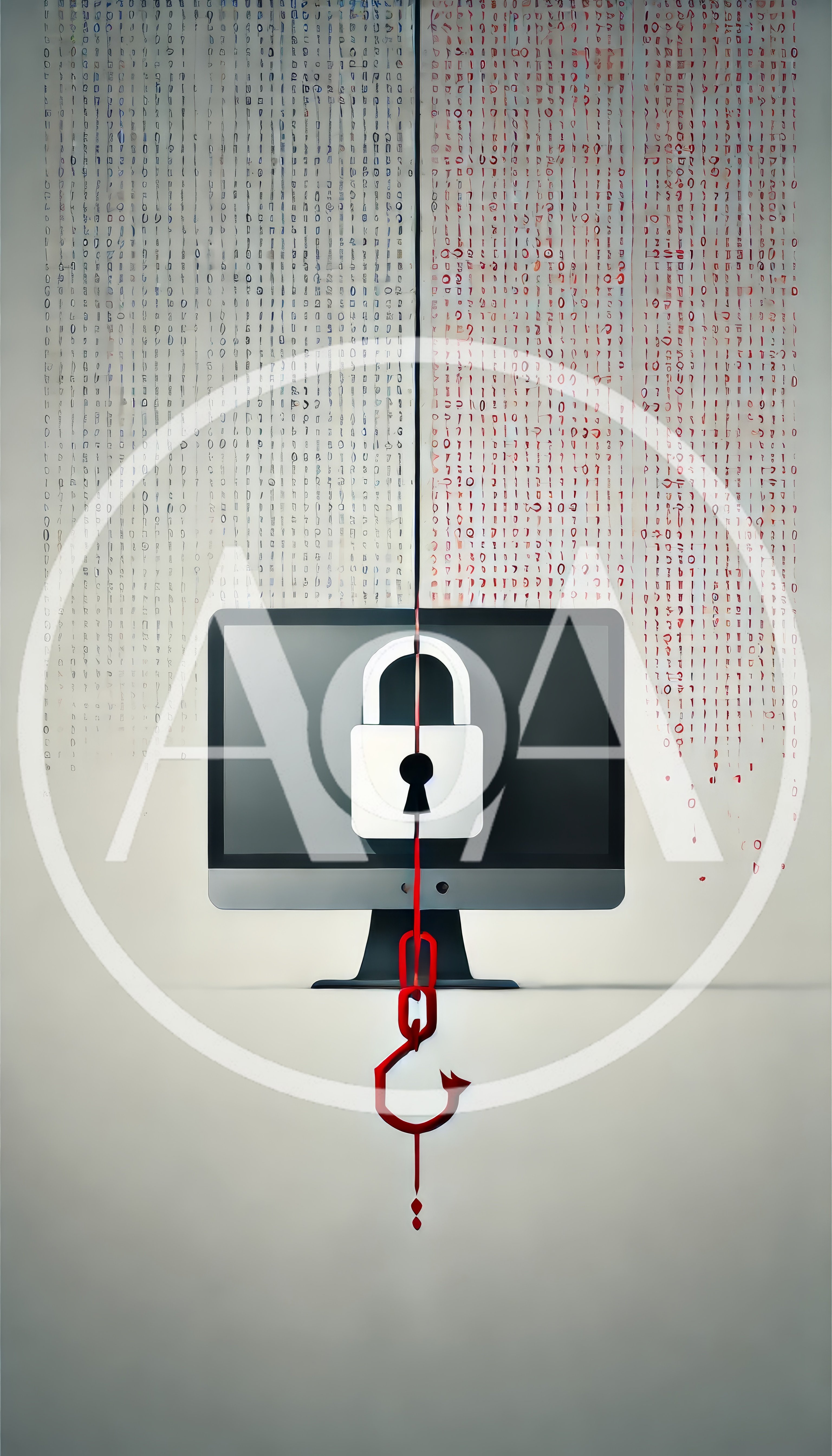 Cybersecurity Concept With Computer Monitor And Digital Data