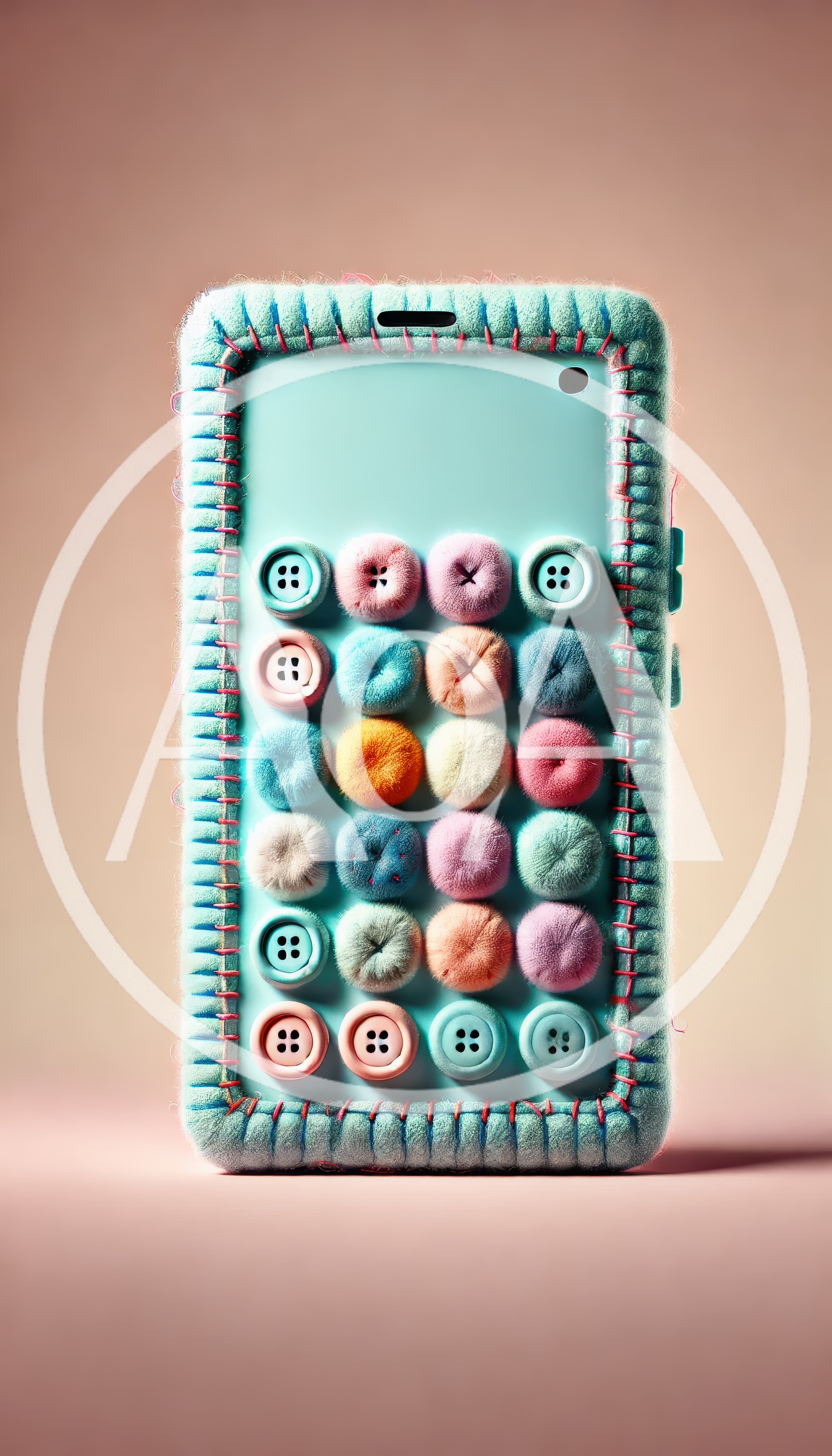 Crafted Smartphone Case With Buttons And Pom Poms