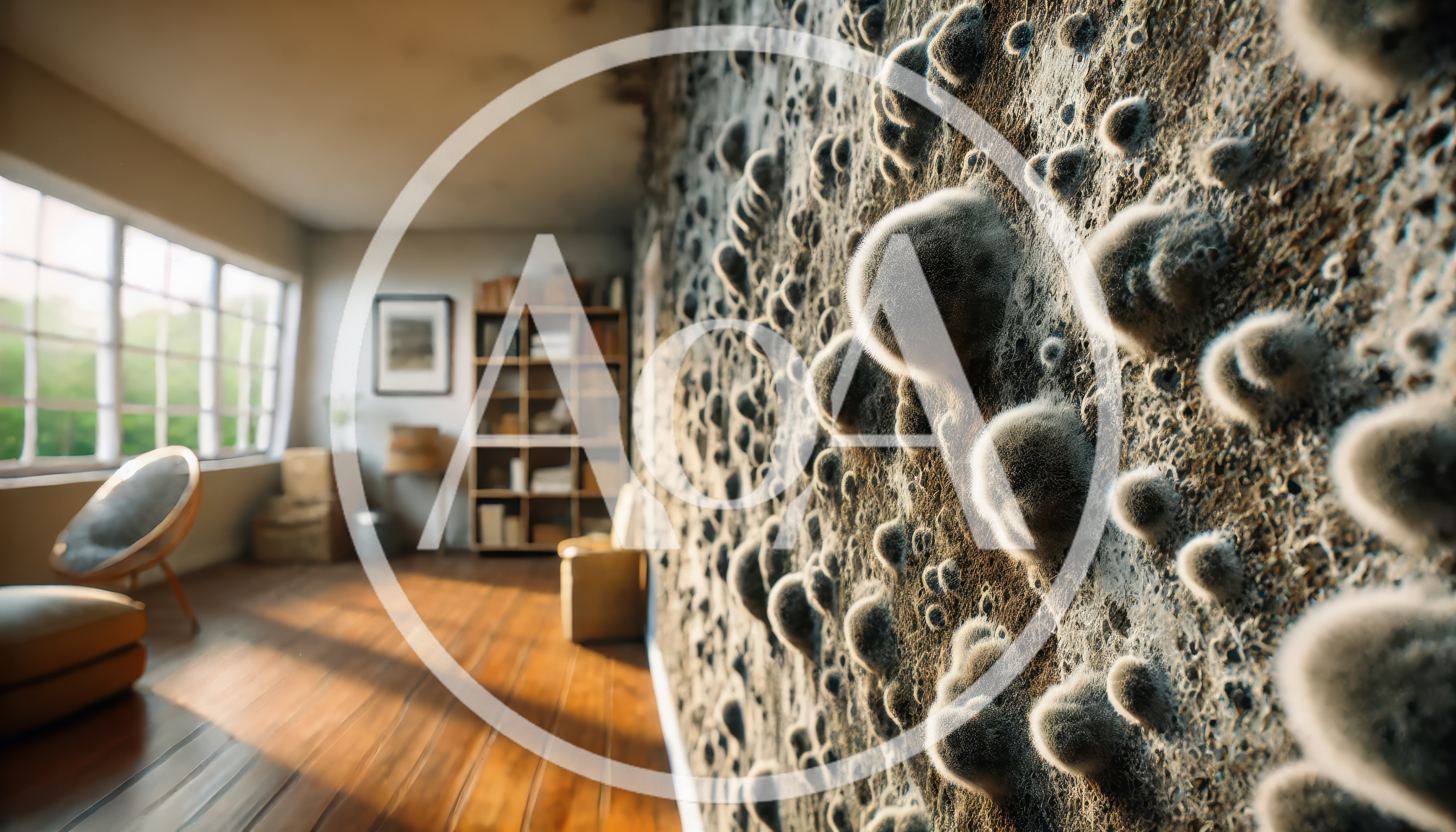 Severe Mold Growth Covering Interior Living Room Wall