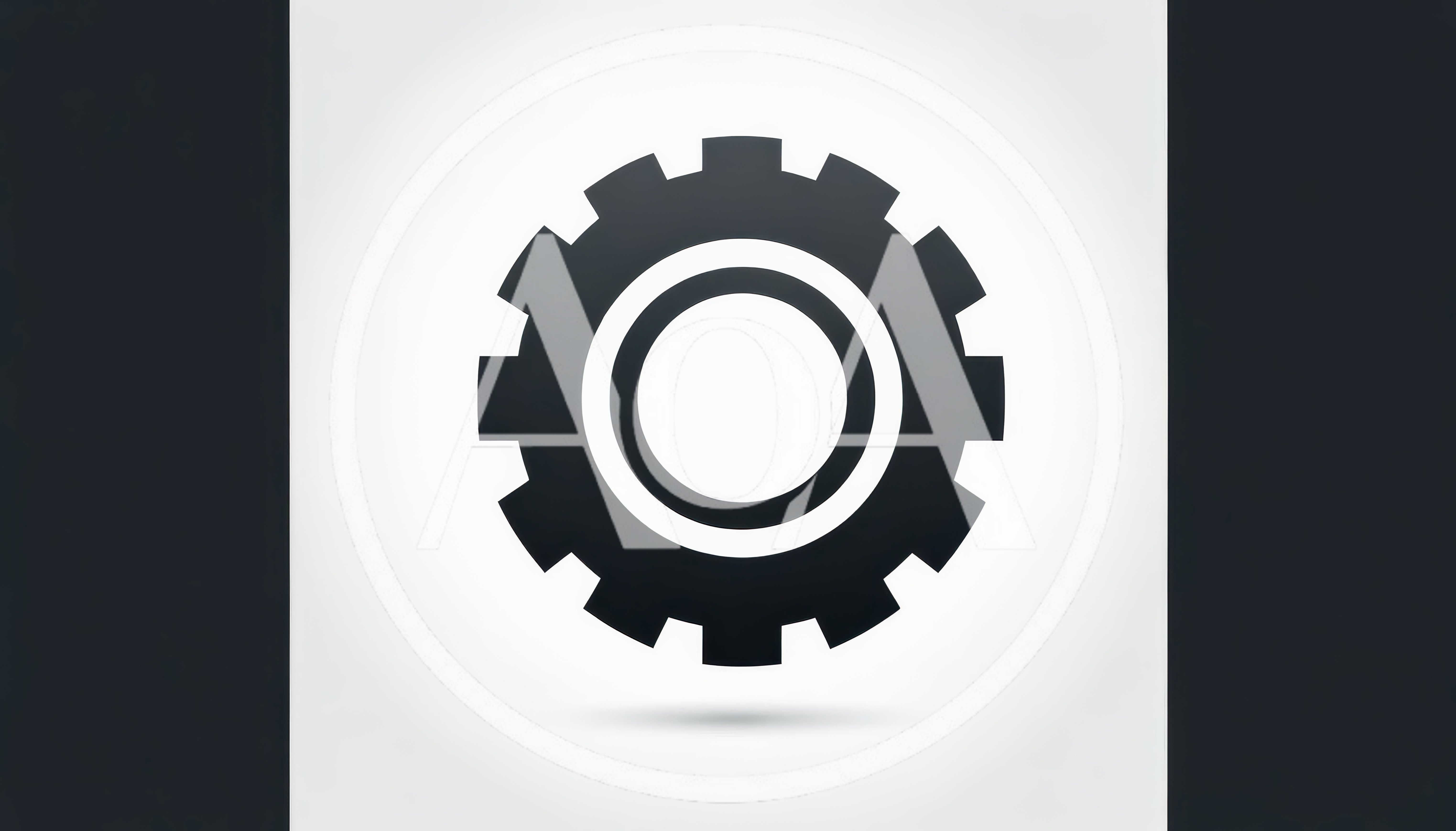 Minimalist Black Gear Icon On White Background