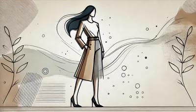 Fashion Illustration Of A Woman In A Trench Coat
