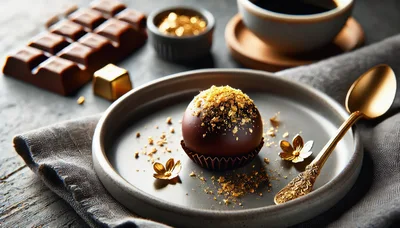 Gourmet Chocolate Truffle With Gold Leaf Garnish