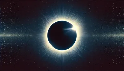 Total Solar Eclipse With Radiant Corona In Deep Space