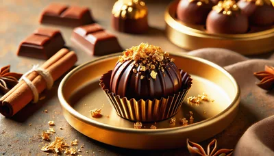 Gourmet Chocolate Truffle Topped With Edible Gold Leaf
