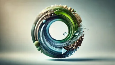 Abstract Circular Recycling Symbol With Natural Elements