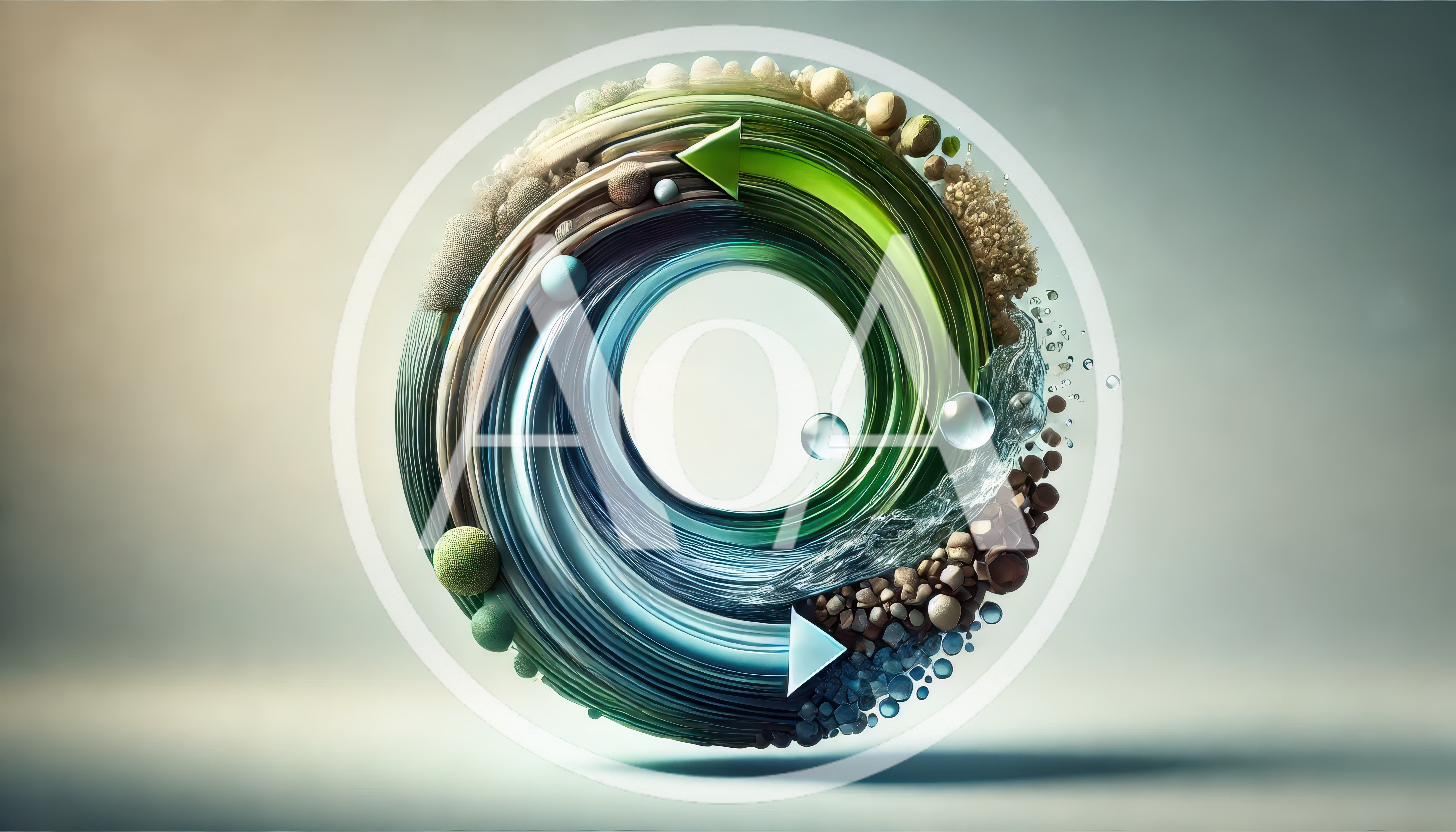 Abstract Circular Recycling Symbol With Natural Elements