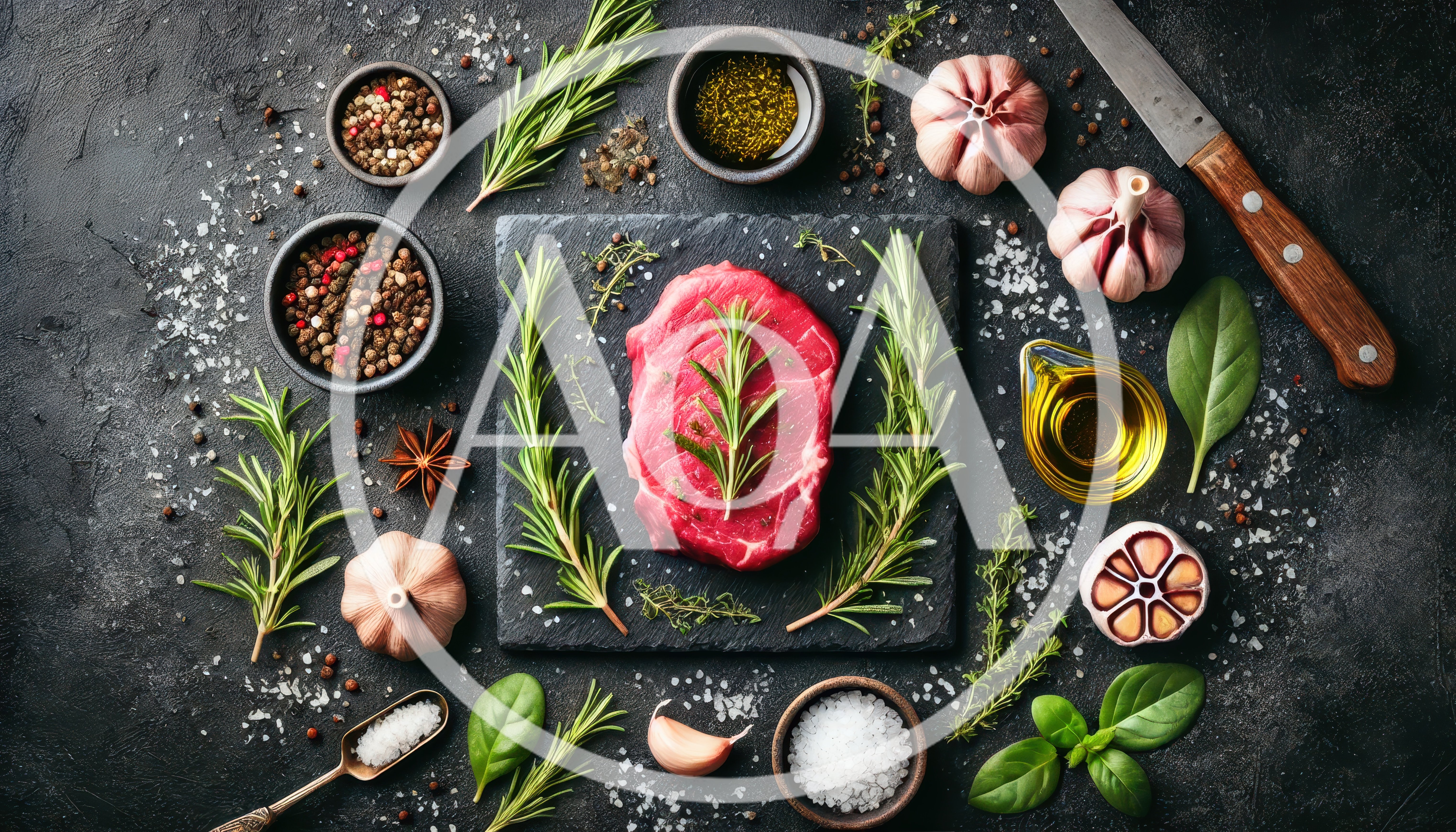 Raw Beef Steak With Herbs And Spices