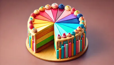 Colorful Rainbow Layer Cake With Drip Icing