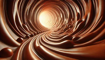 Abstract Tunnel Of Flowing Liquid Chocolate