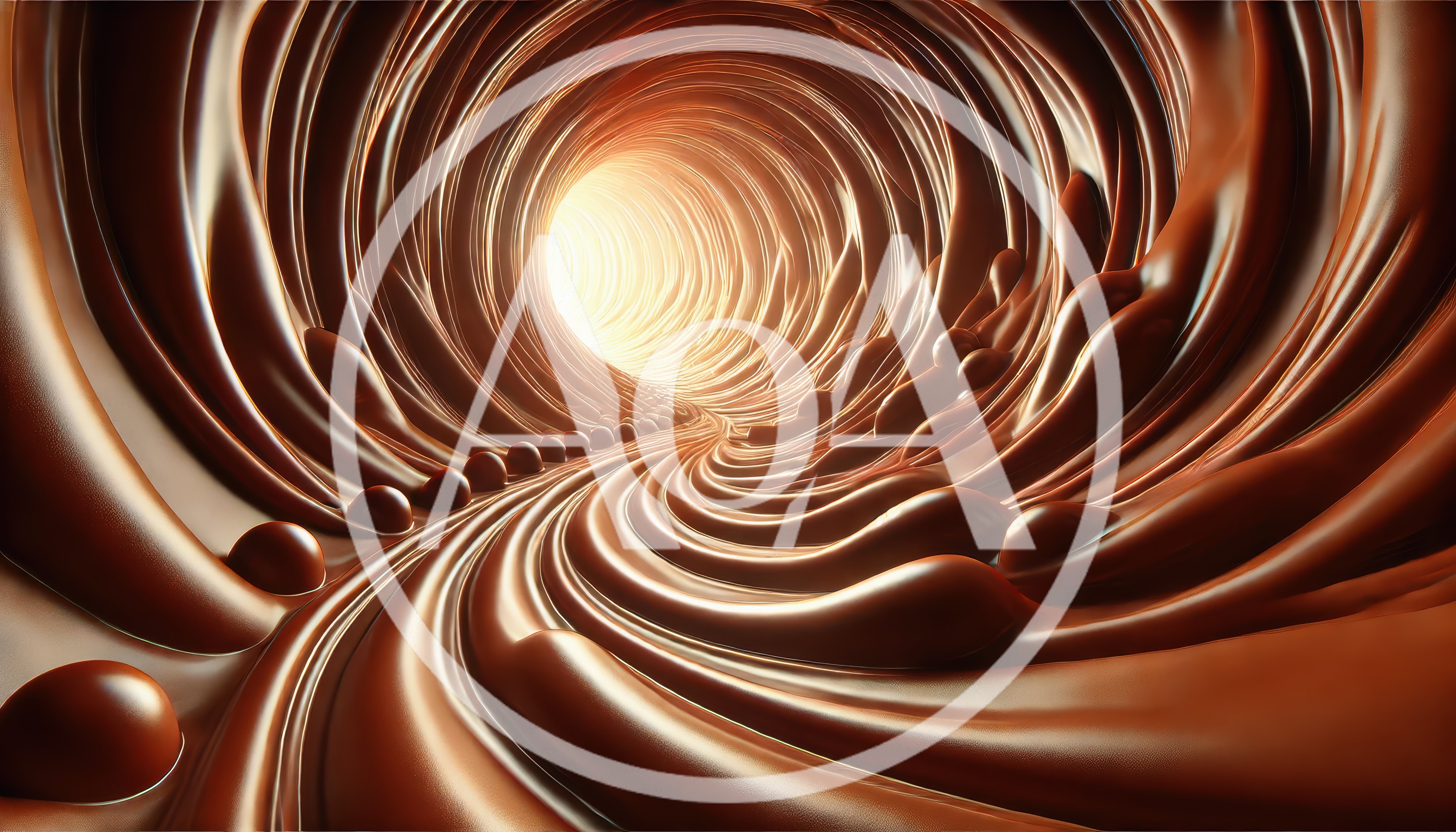 Abstract Tunnel Of Flowing Liquid Chocolate