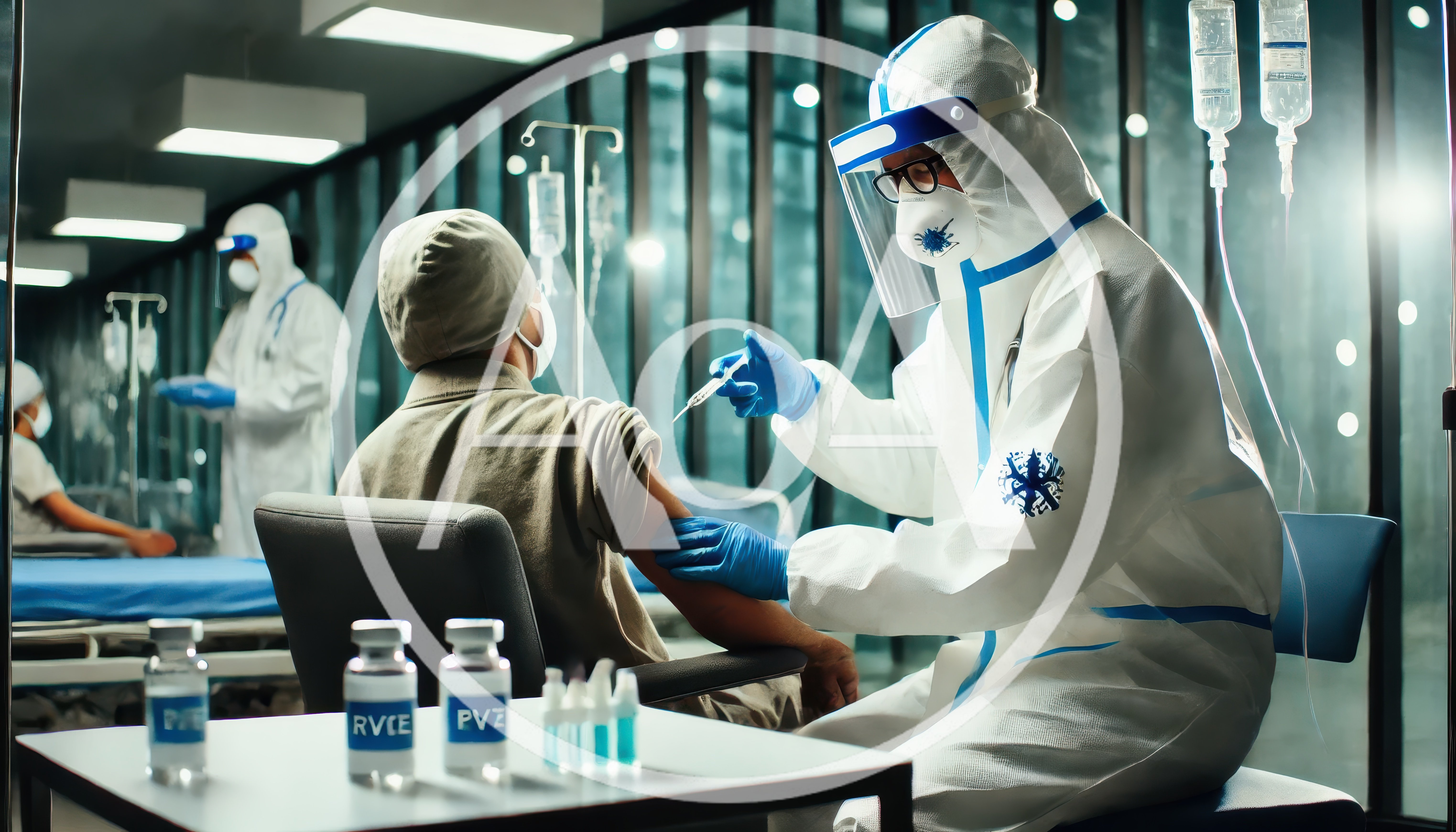 Medical Professional Administering Vaccine to Patient in PPE
