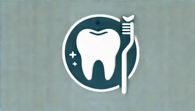 Minimalist Dental Care Icon With Tooth And Toothbrush
