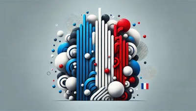 Abstract 3D Composition With French Flag Colors