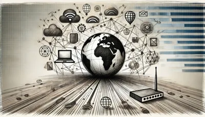 Global Network Connectivity Concept Sketch