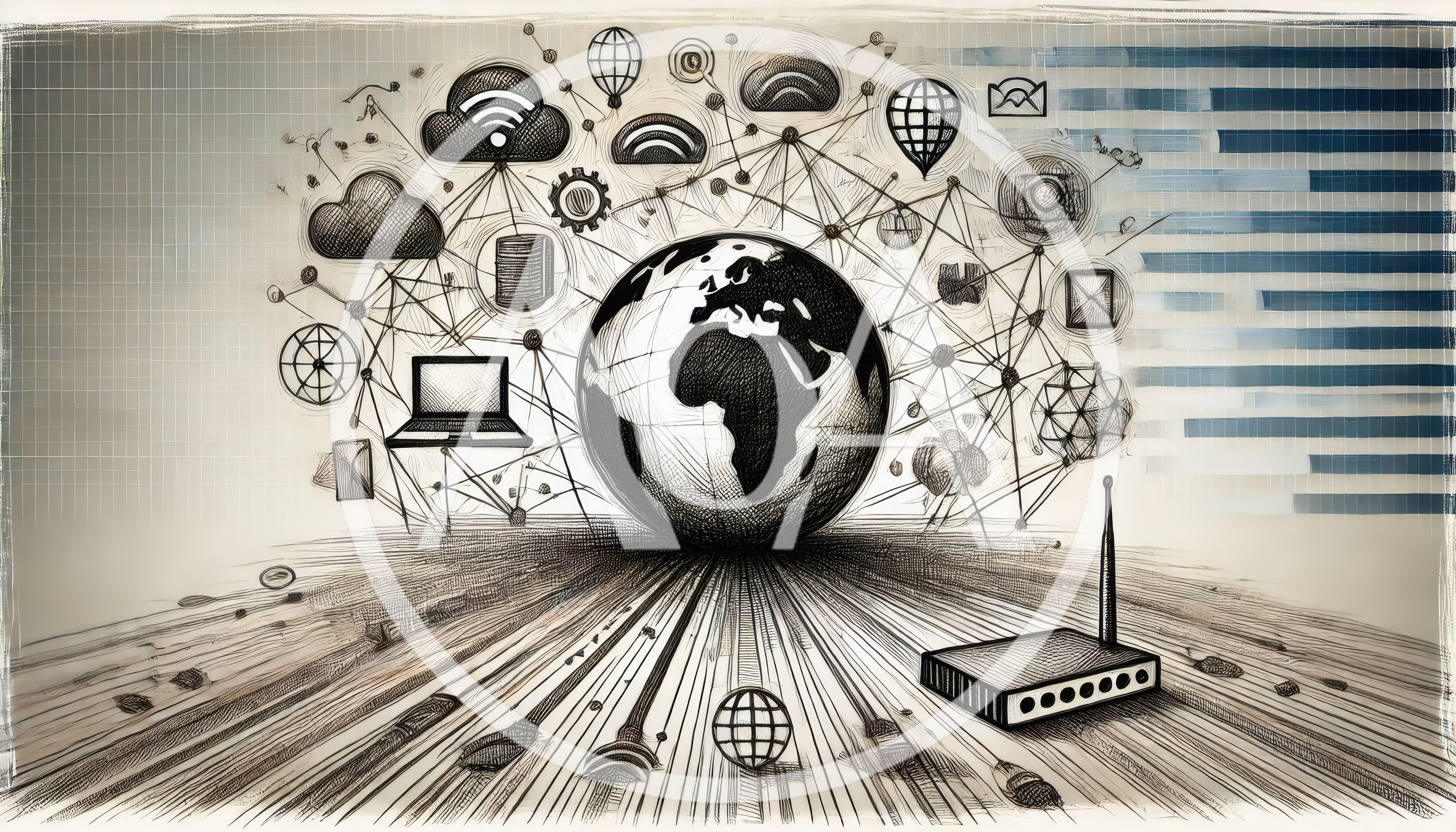 Global Network Connectivity Concept Sketch