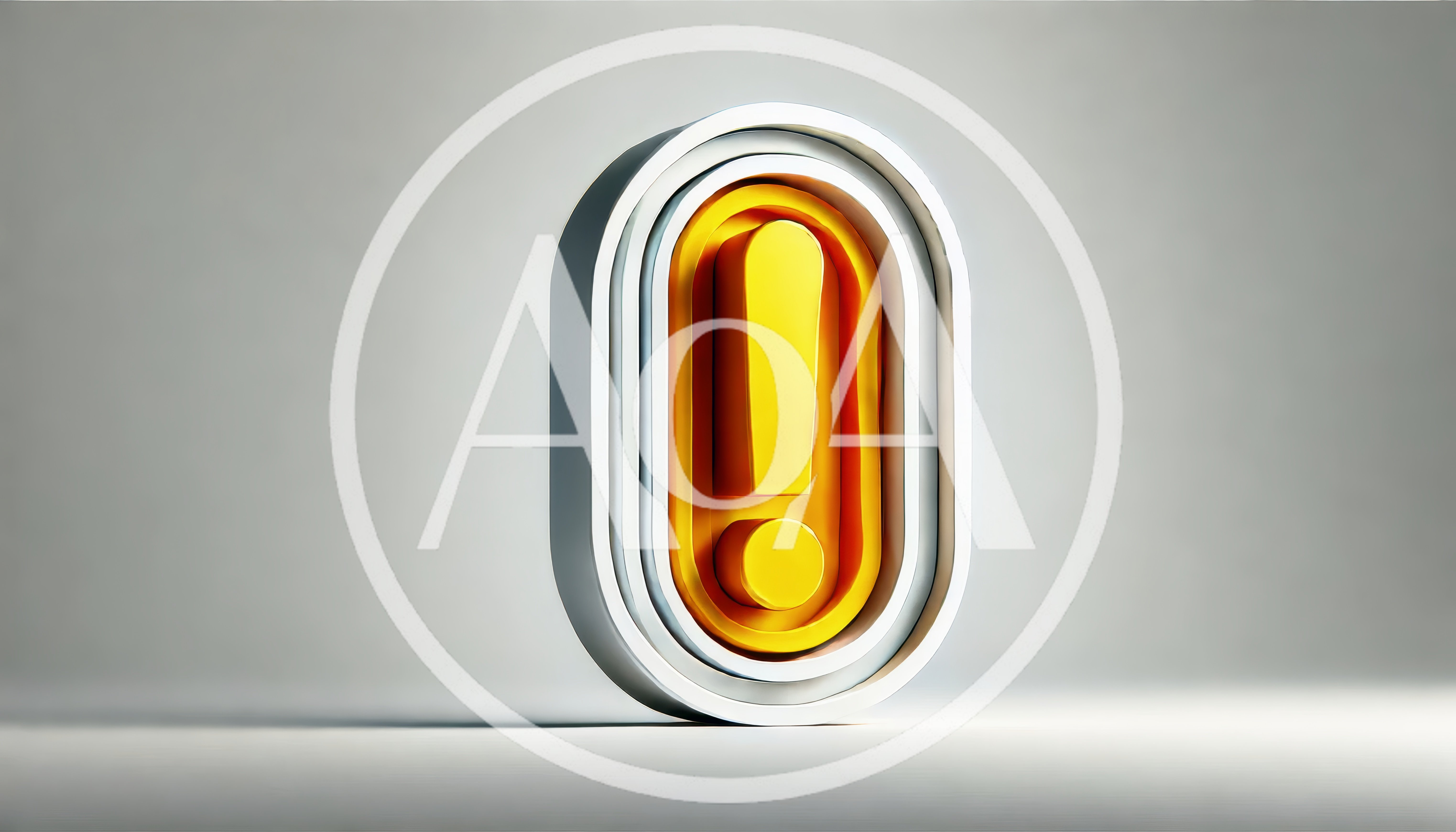 3D Rendered Golden Exclamation Mark Icon