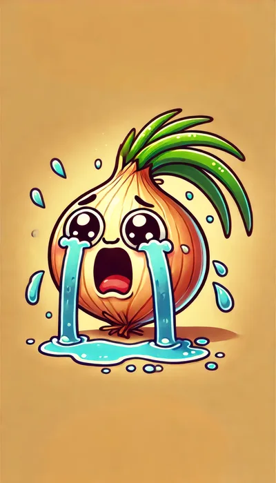 Crying Cartoon Onion Character Illustration